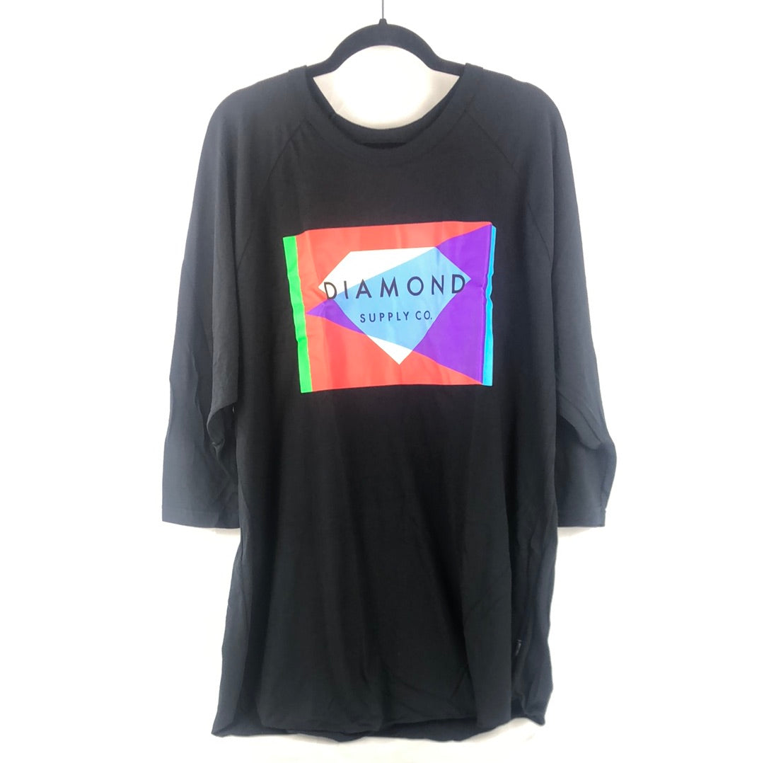 Diamond Chest Logo Black Multi Color Size XXL S/s Shirt