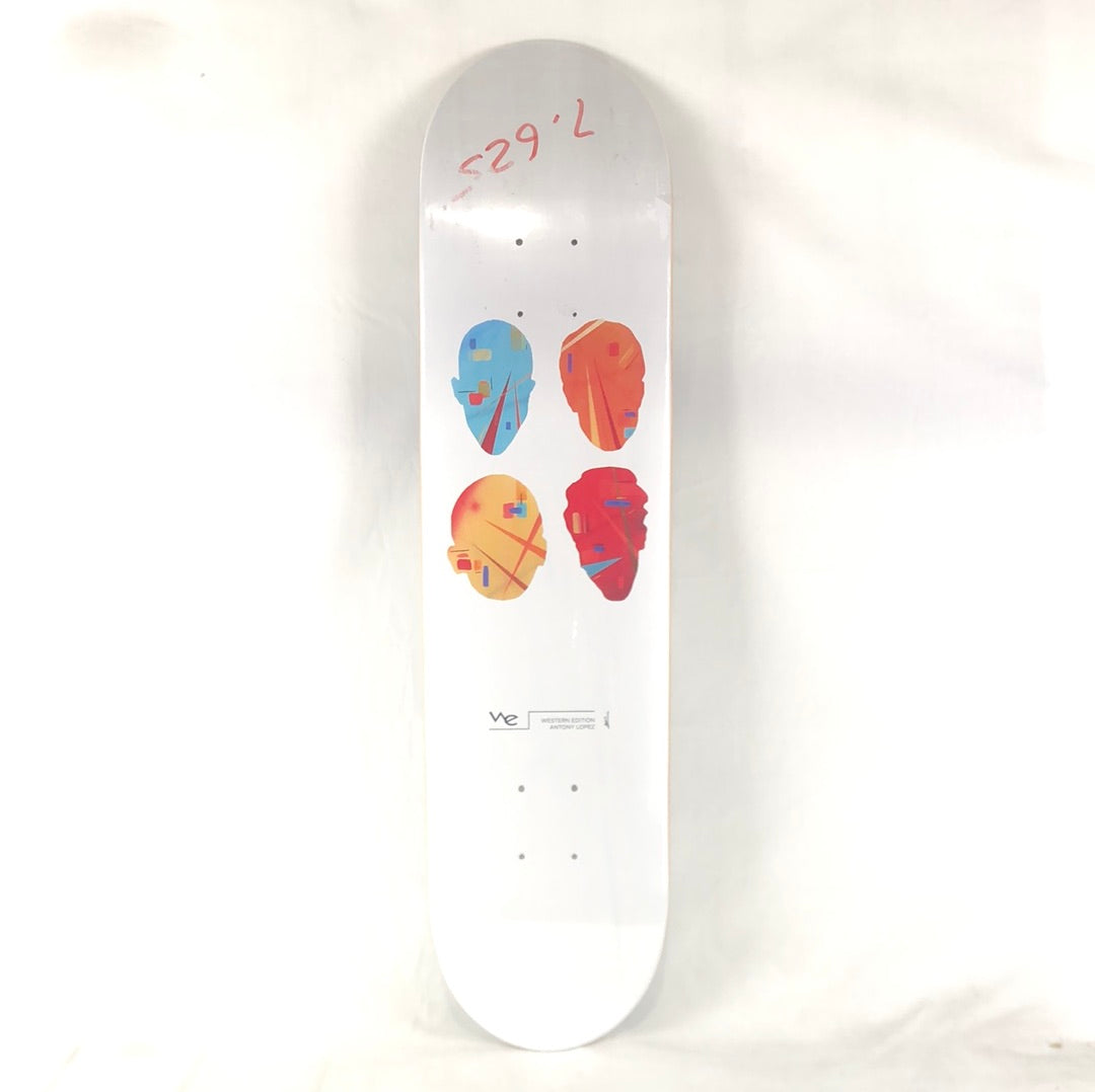 Western Edition Antony Lopez 4 Heads White/Blue/Orange/Red Size 7.6 Skateboard Deck