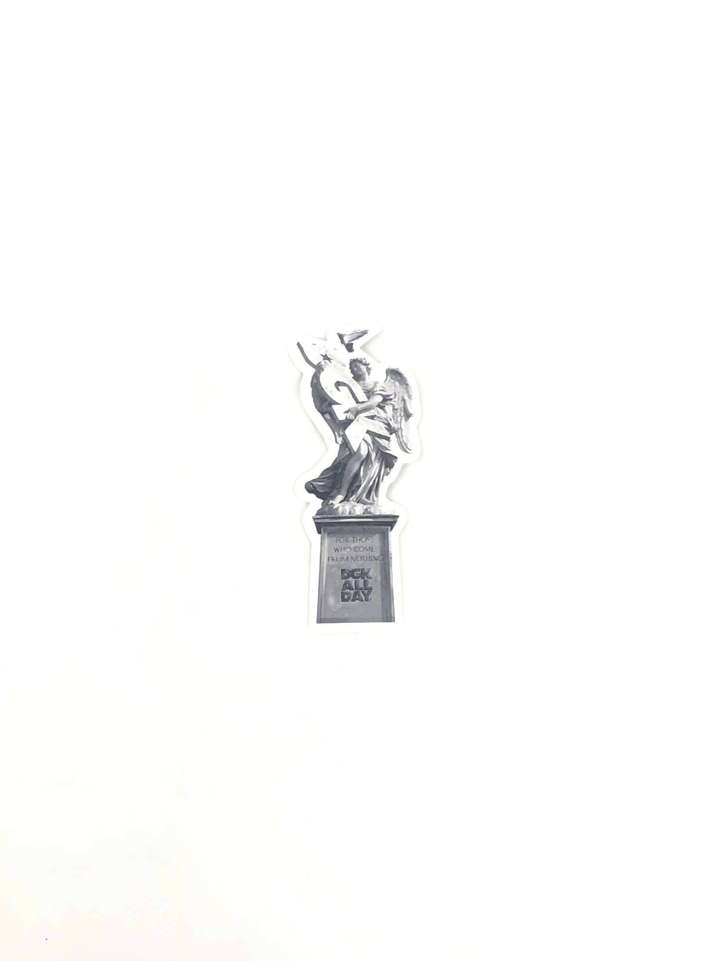 DGK Skateboards For Those Who Come From Nothing Angel Statue Clear Grey 5.5" x 2" Sticker