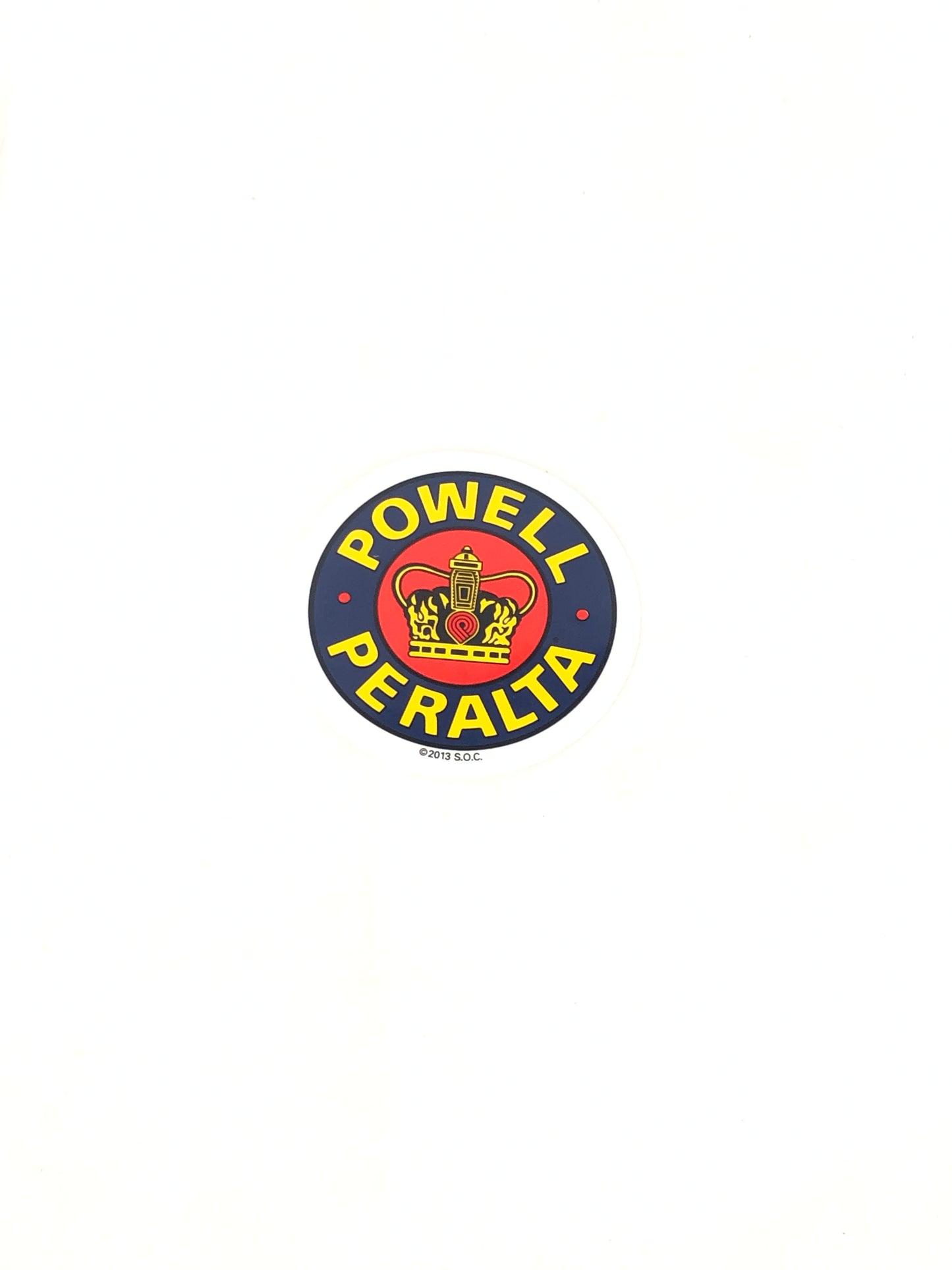 Powell Peralta King's Crown Clear Blue Gold 4" x 3.5" Sticker Vintage NOS 2013