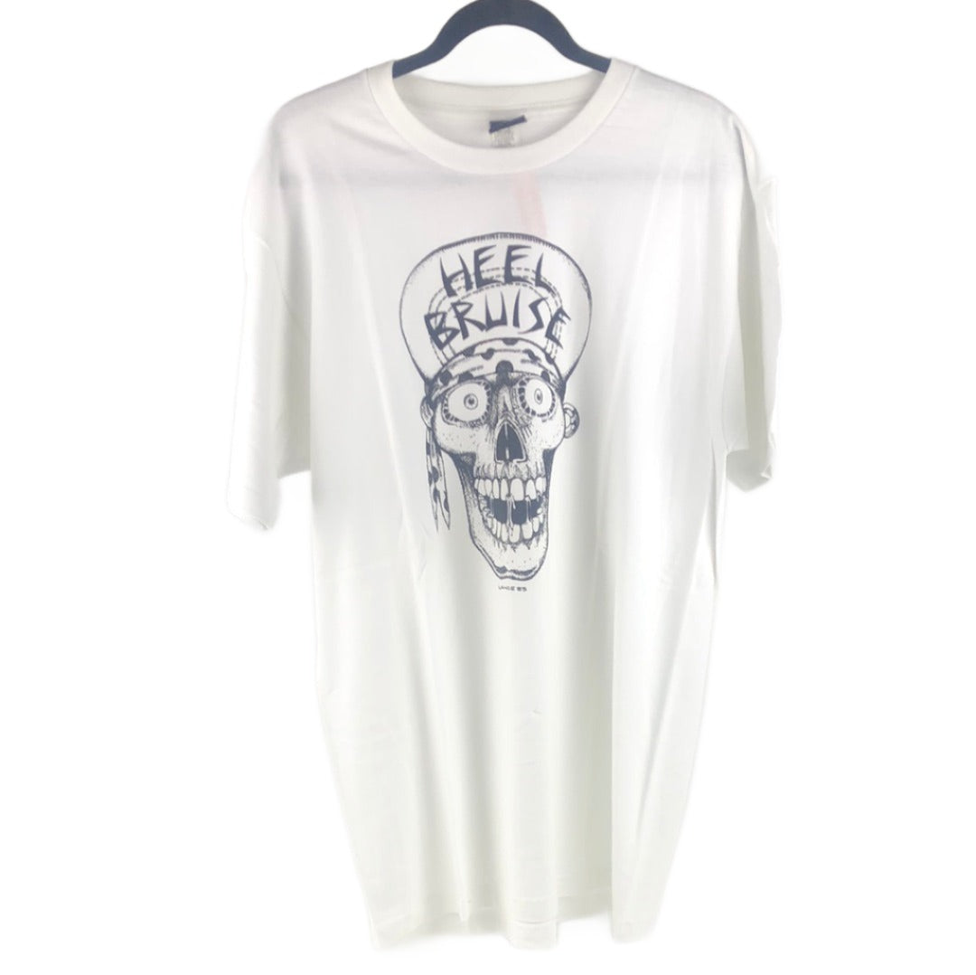 Heel Bruise Skull Chest Logo White Black Size L S/s Shirt