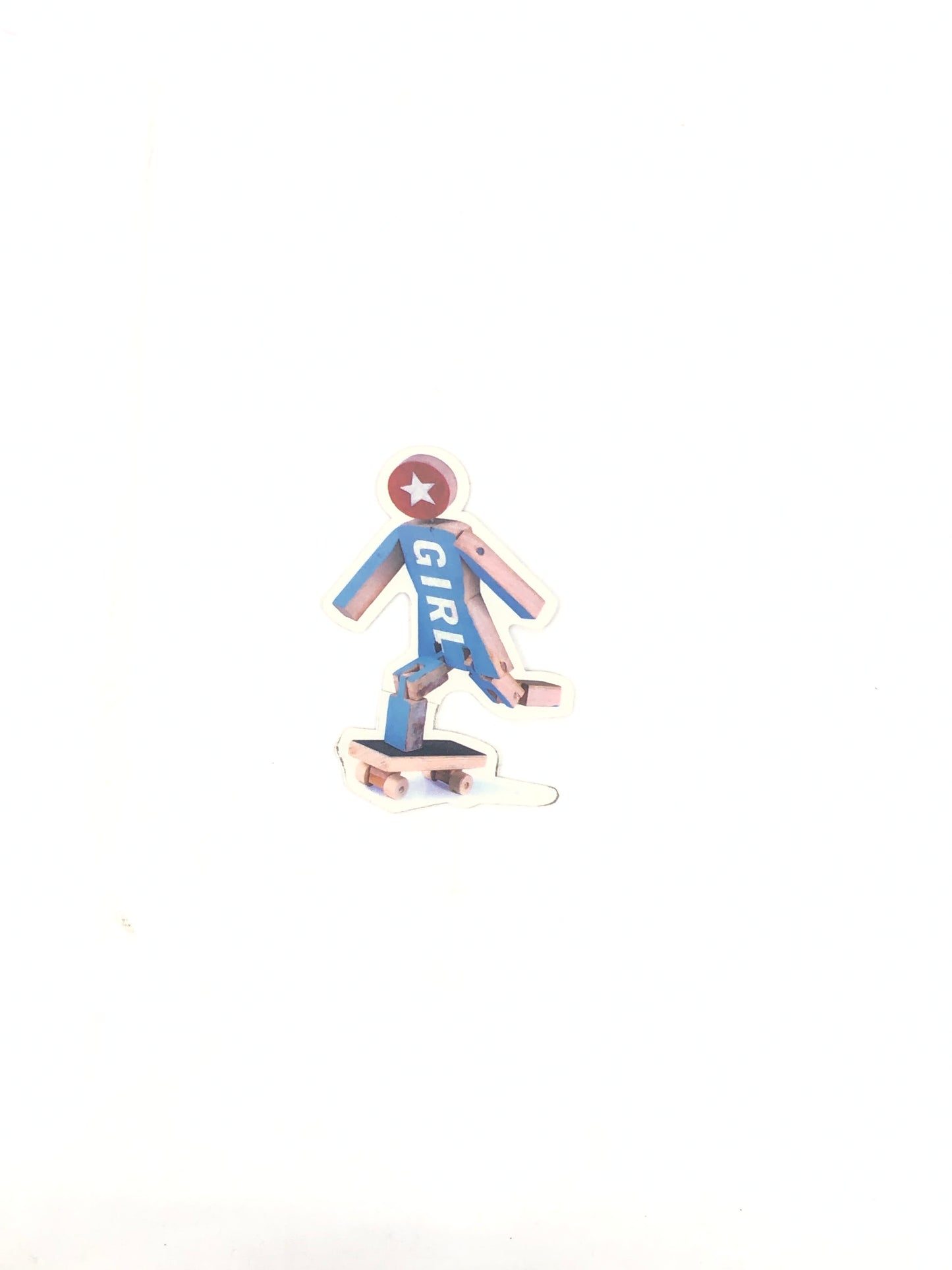Girl Skateboards Yeah Right! Pushing Clear Blue 4" x 2" Sticker