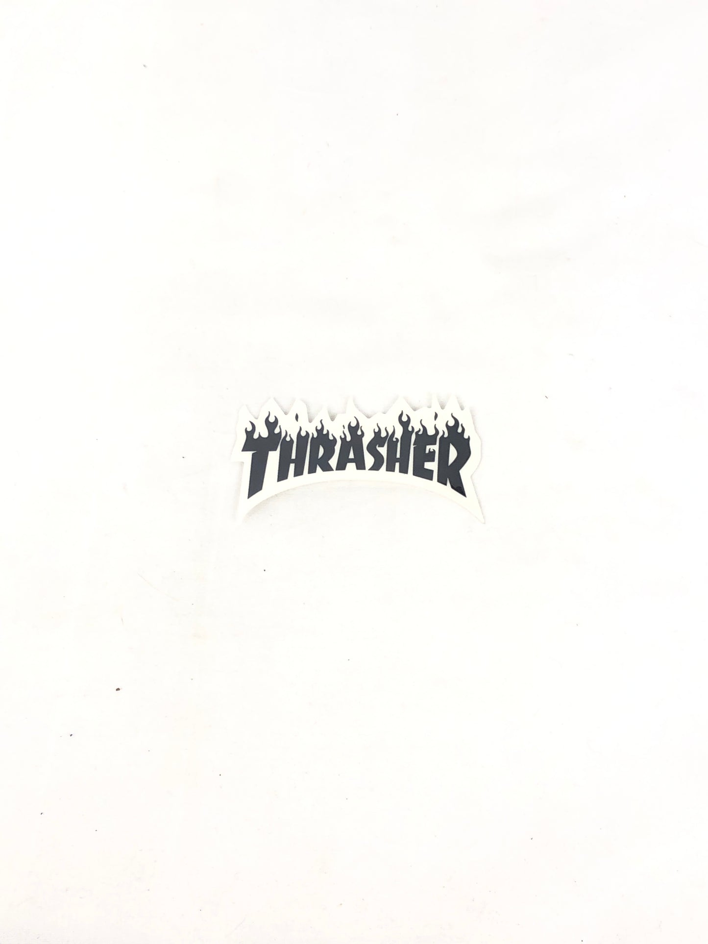 Thrasher Magazine Flames Clear Black 1.5" x 3" Sticker