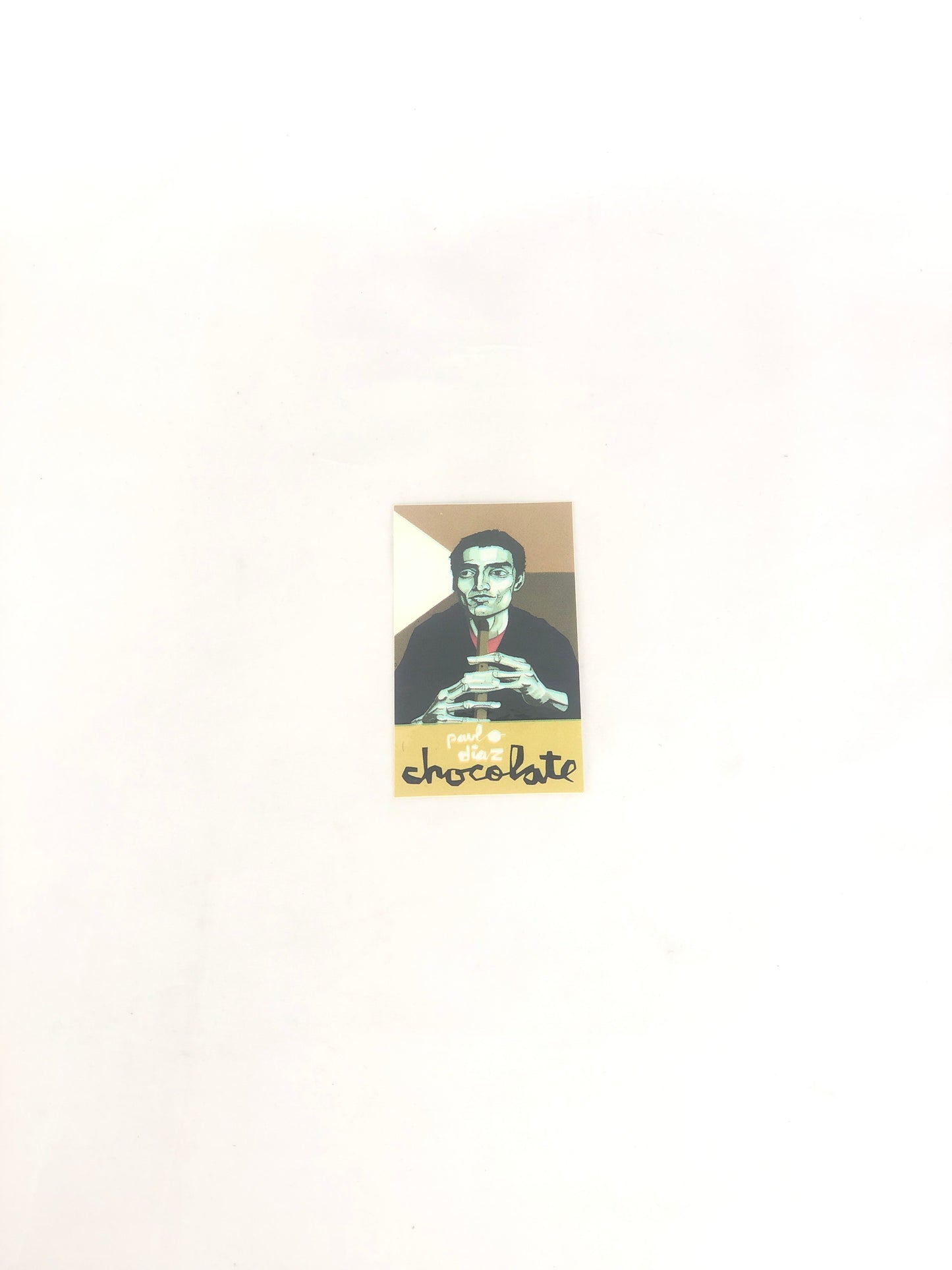 Chocolate Paulo Diaz Olive Black 2.5" x 4.5" Vintage NOS Sticker