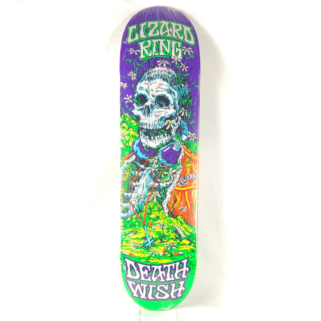 Deathwish Lizard King Skellington Neon Green/Purple/Yellow/Orange/White Size 8.3875 Skateboard Deck