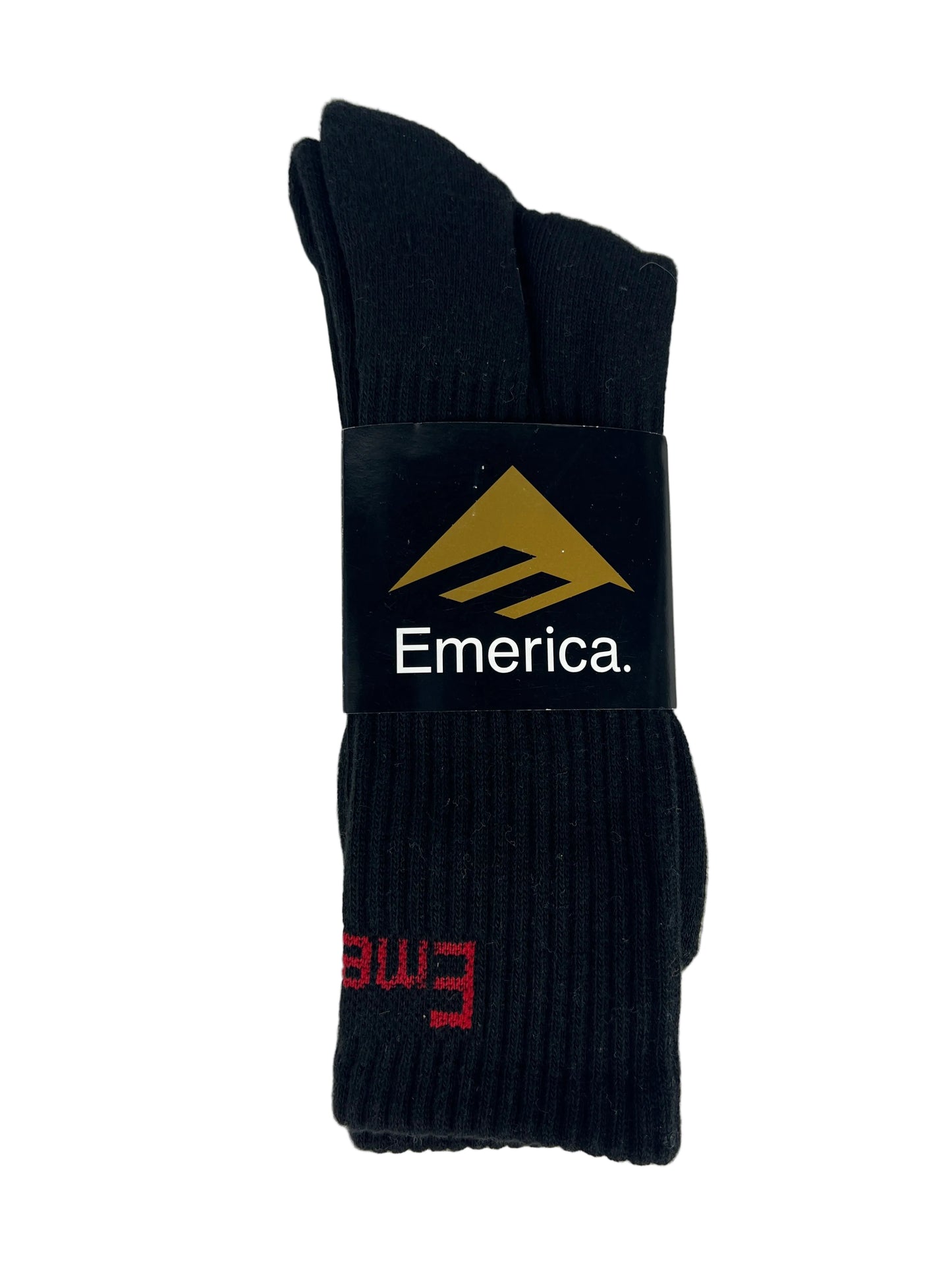 Emerica Black Red Size 10 - 13 Vintage NOS Crew Socks