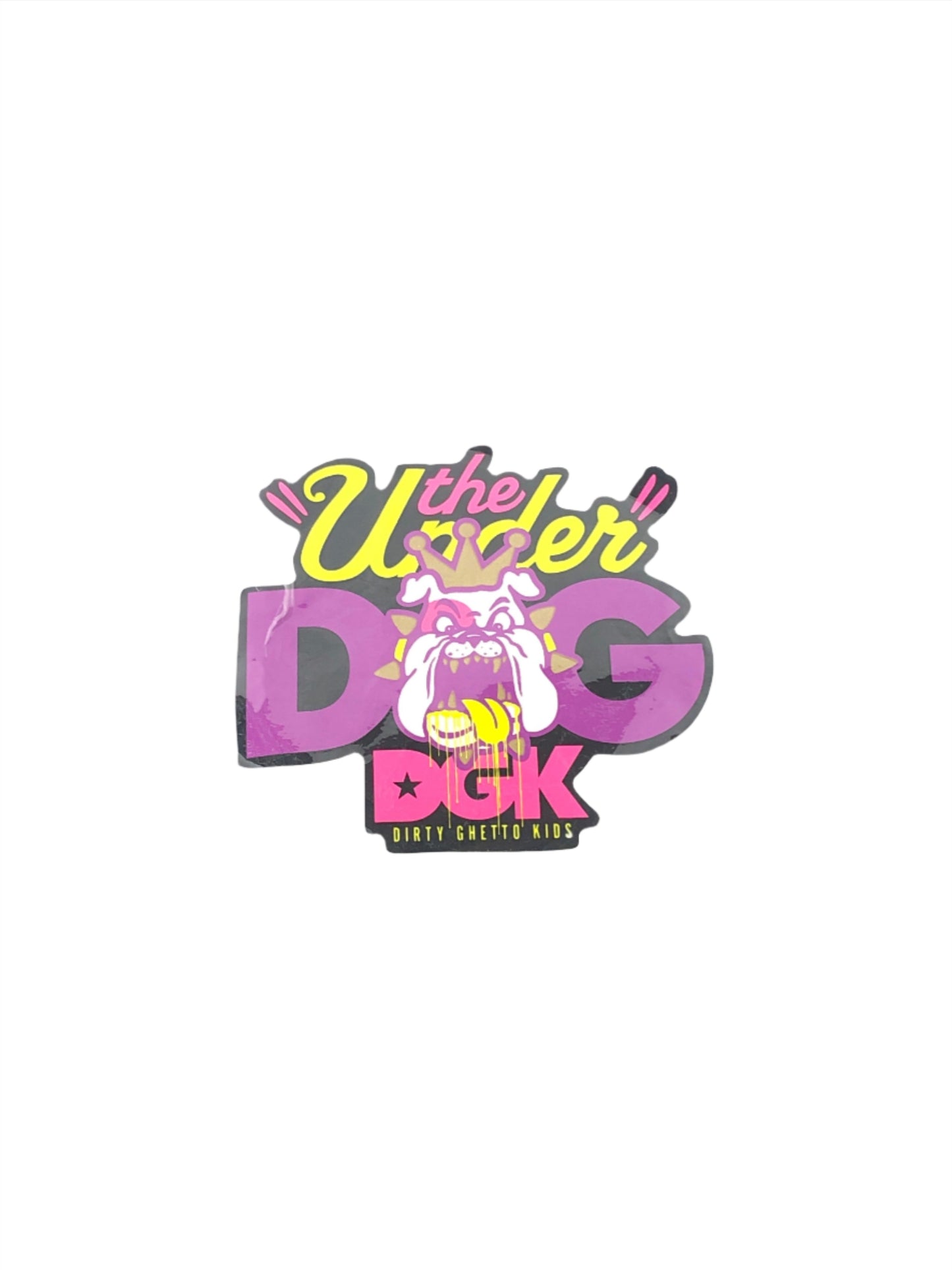 DGK Dirty Ghetto Kids The Under Dog Black Pink Purple 6" x 5.5" Sticker