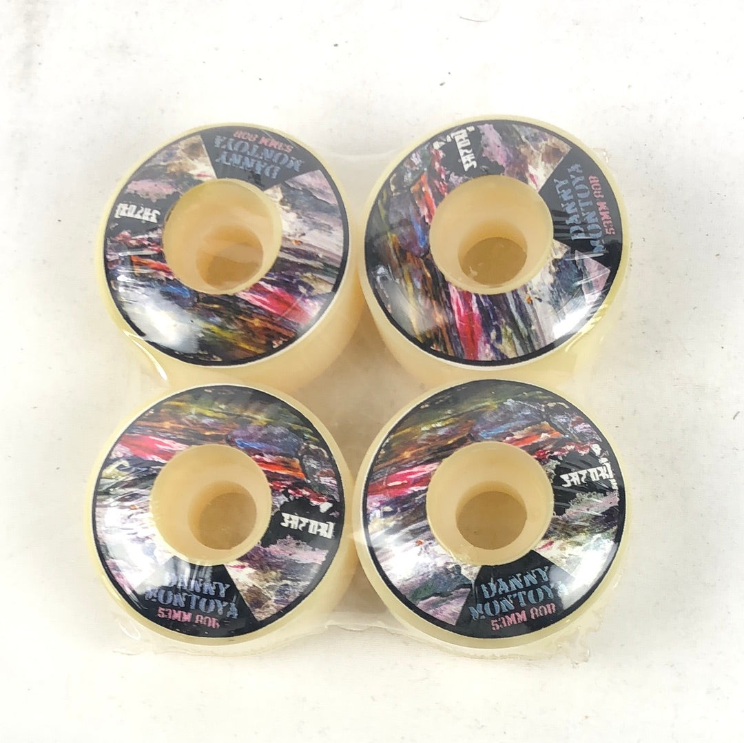 Satori Danny Montoya Black White Multi Color 53mm Skateboard Wheels