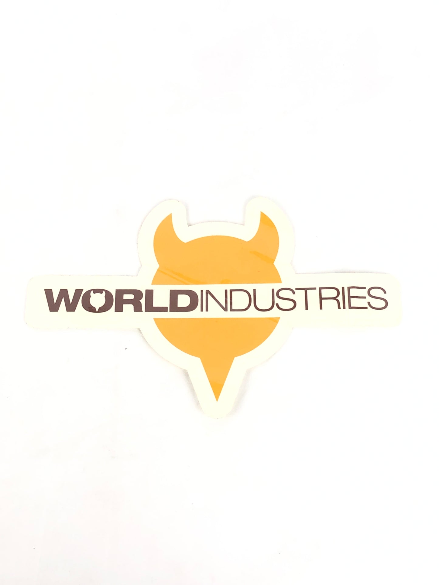 World Industries Helmet Clear Orange Brown 9.25" x 6" Sticker