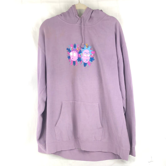 Primitive Rick N Morty Chest And Back Logo Purple Size XL Hooded Sweatshirt