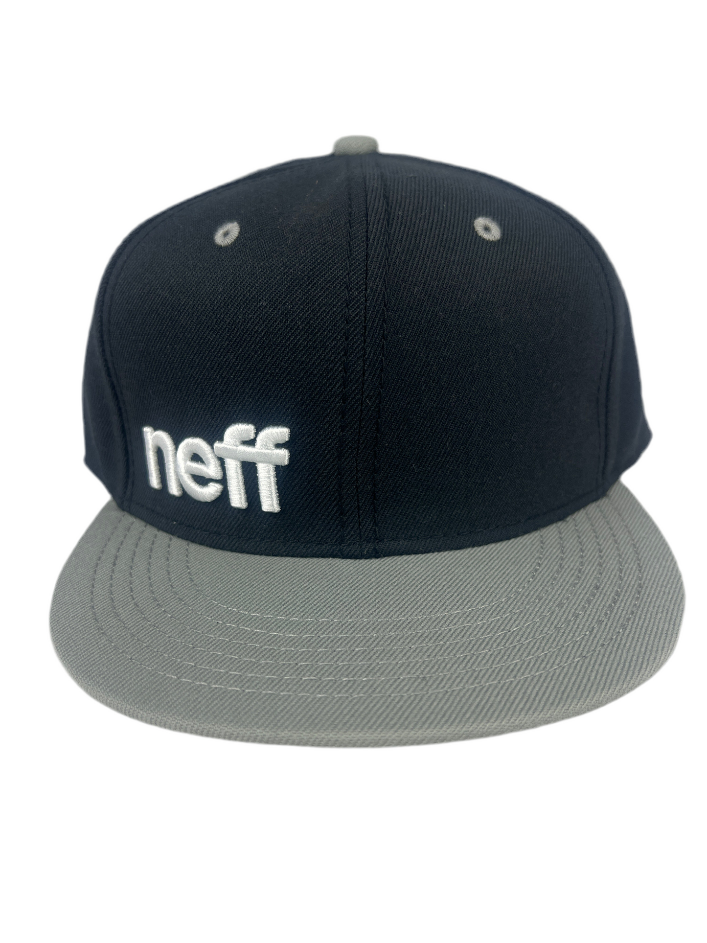 Neff NEFF Logo Grey Black One Size Fits All Vintage Snapback Hat