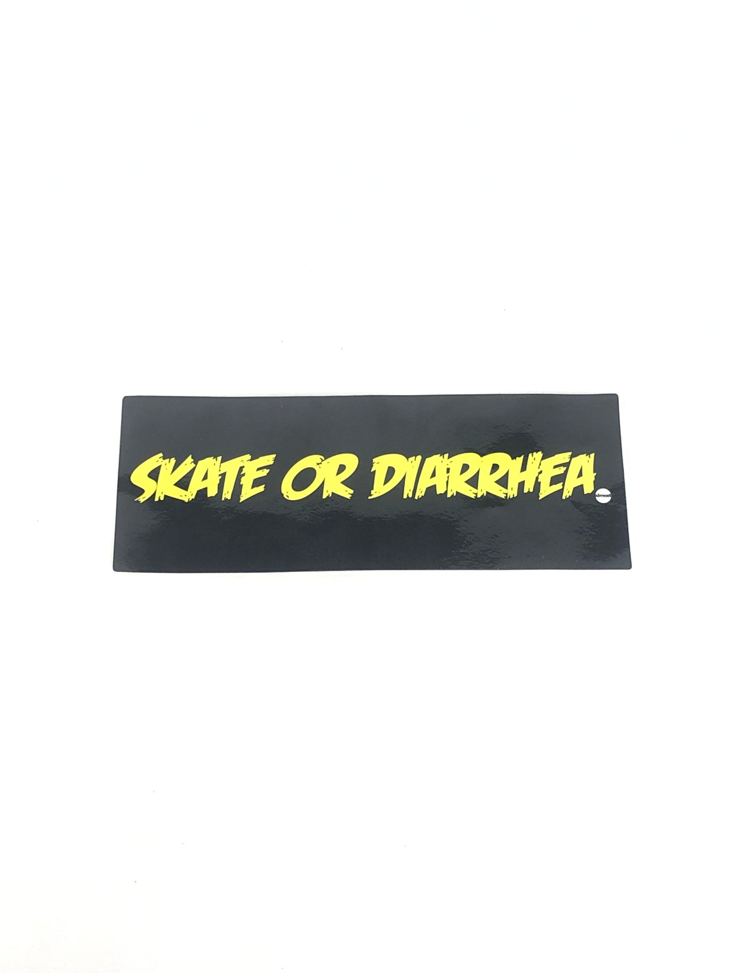 Almost Skateboards Skate Or Diarrhea Black Yellow 8" x 3" Vintage NOS Sticker