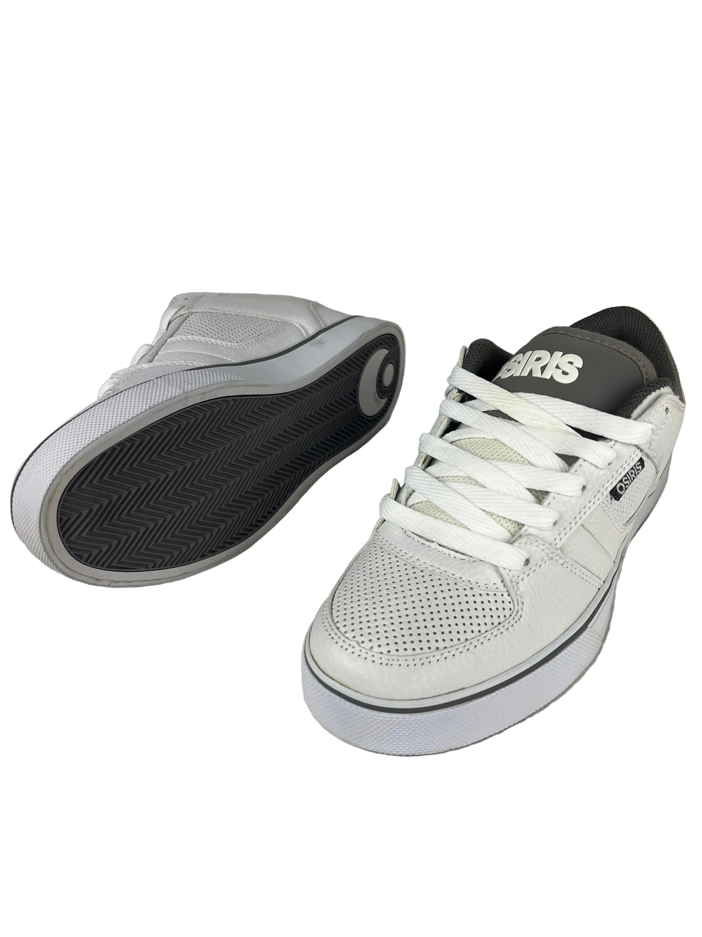 Osiris Jerry Hus Chino Low White Grey White Perf Leather US Mens Size 8.0 Shoes