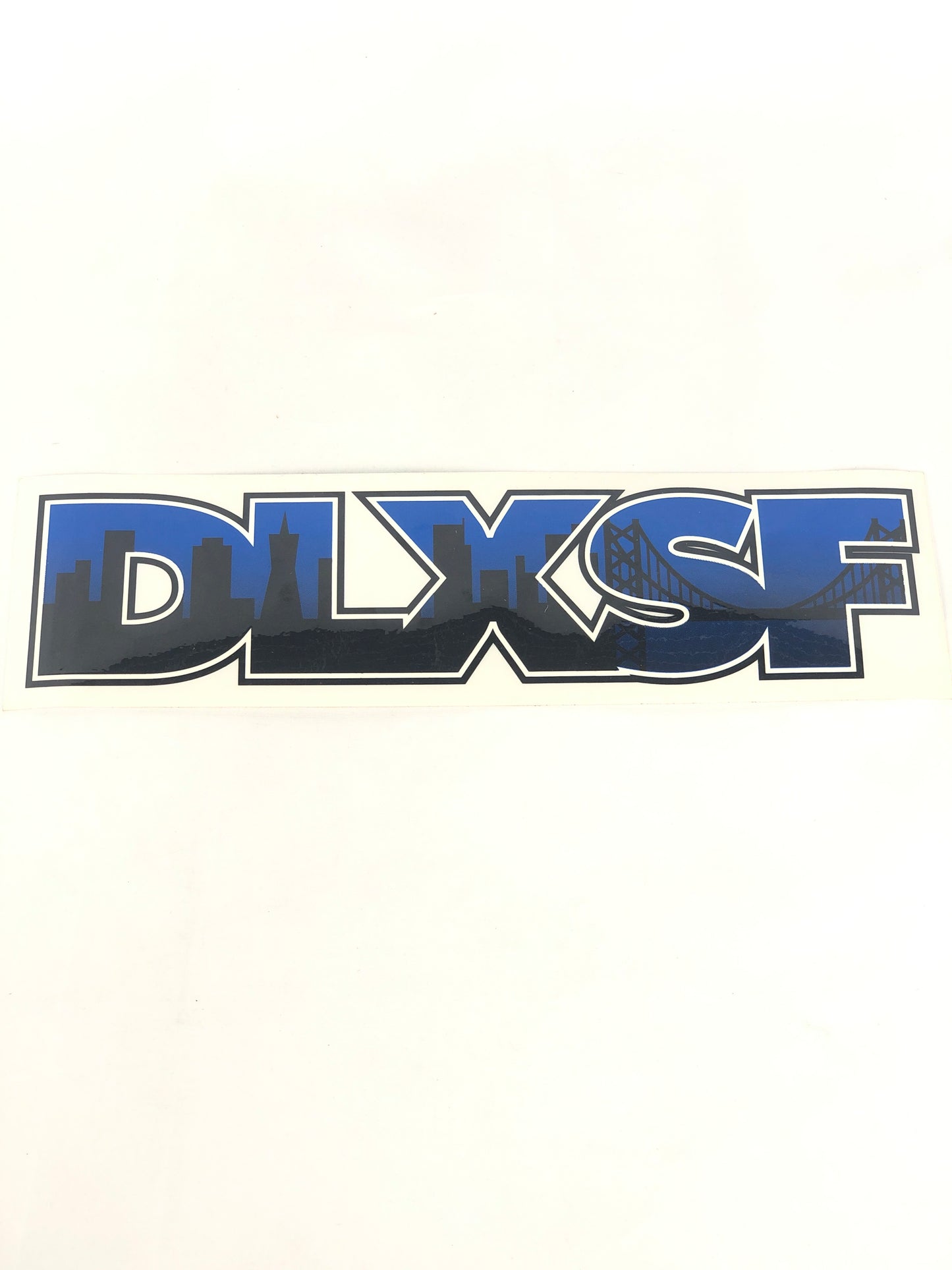 Deluxe Distribution DLXSF Clear Blue Black 12.5" x 4" Sticker