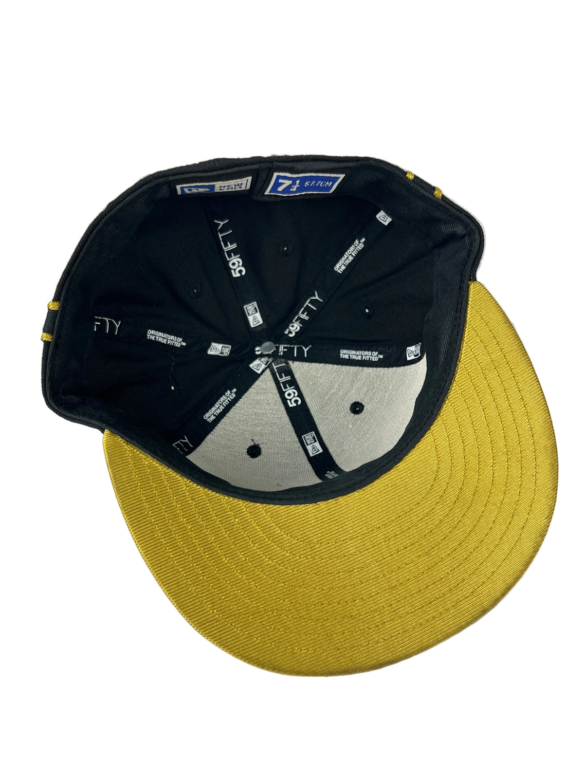 Nixon X New Era Nixon Thick Logo Gold White Black Size 7 1/4 52.7CM Vintage 59Fifty Fitted Hat