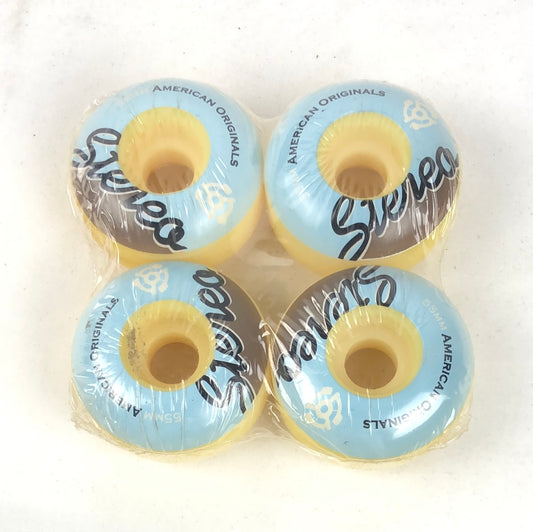Stereo Cursive Logo Blue Brown Black White 55mm Skateboard Wheels