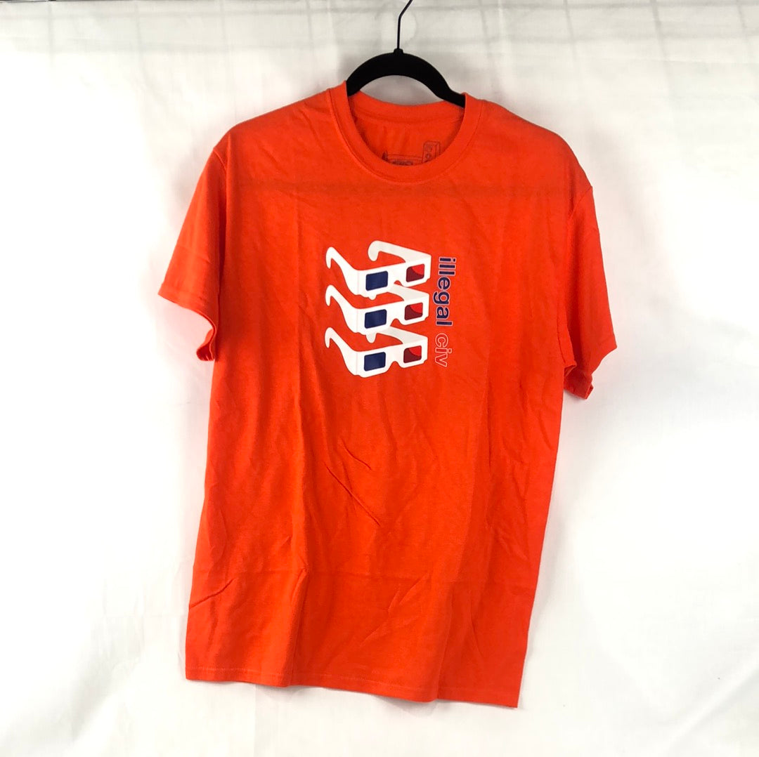 Illegal Civ Chest Logo 3D Glasses Orange Size M S/s Shirt