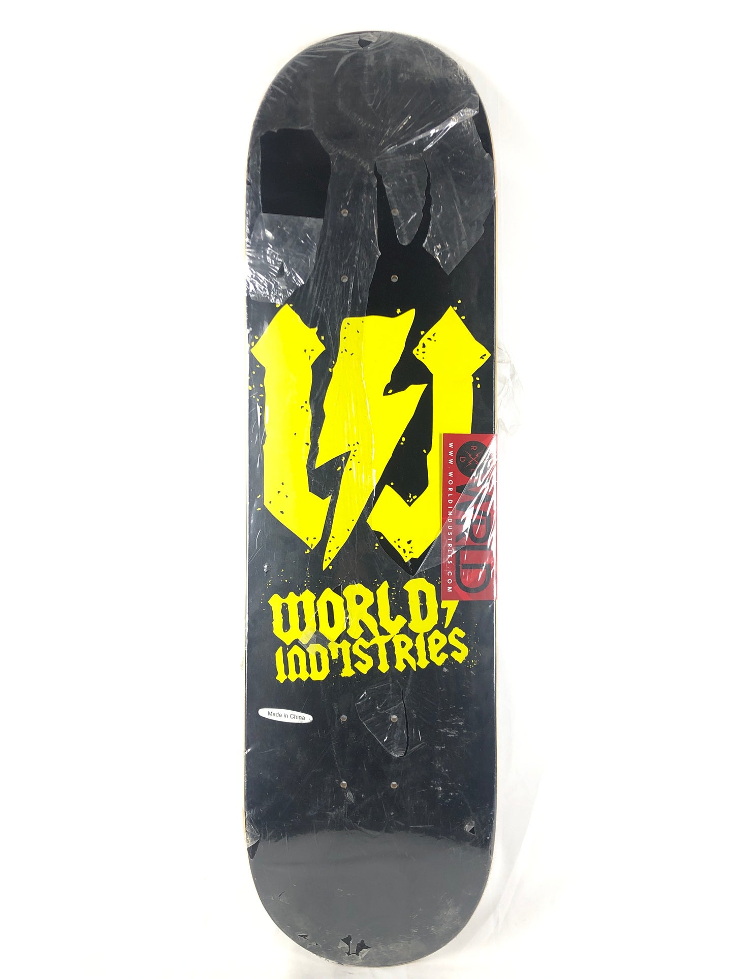World Industries Lightning Bolt W Black Yellow Size 8.25 Skateboard Deck