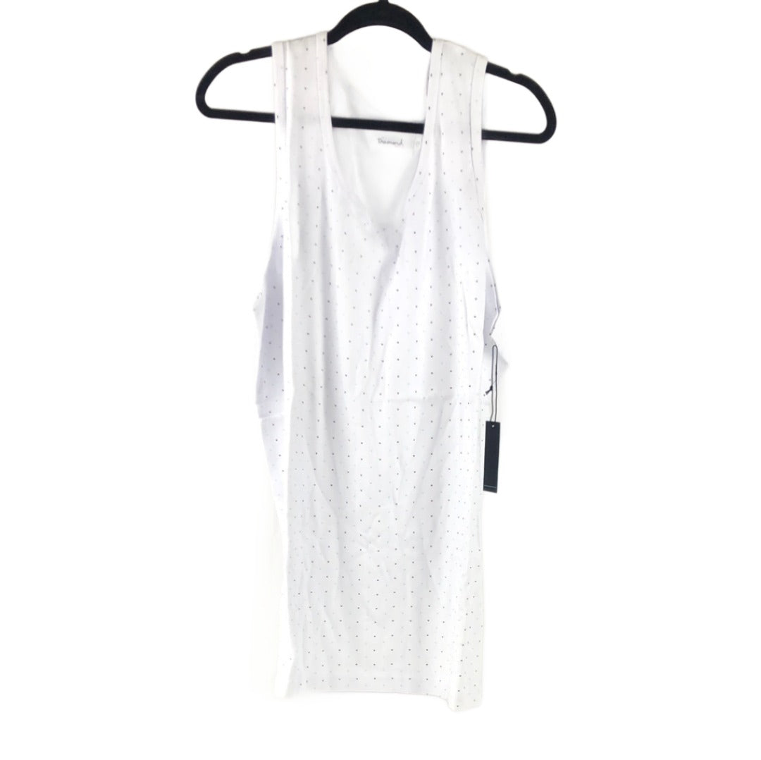 Diamond All Over Print White Black Blue Size XXL Tank Top