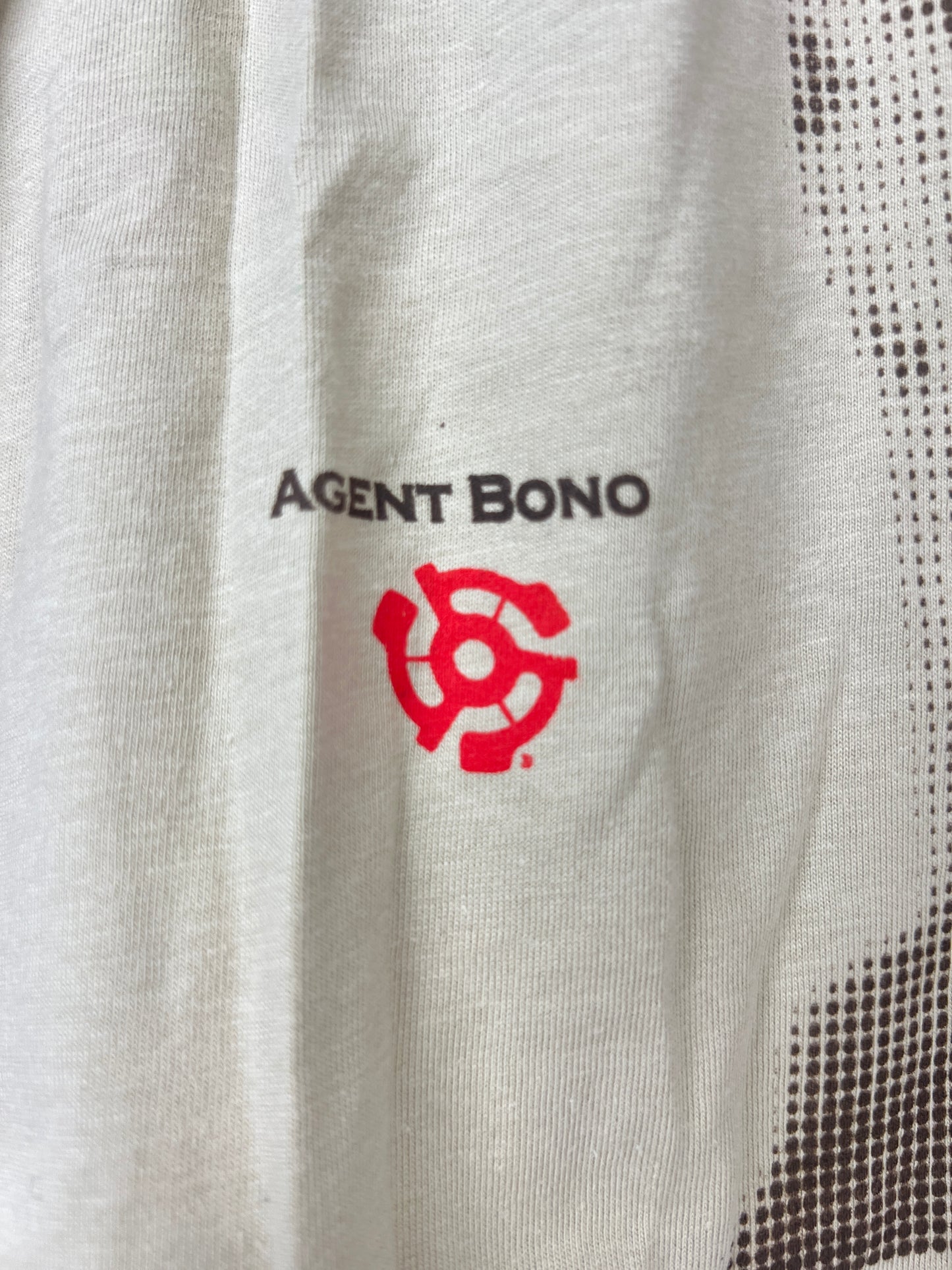 Stereo Sonny Bono Agent Bono Tan Brown Pop Art Size S S/s Vintage Shirt