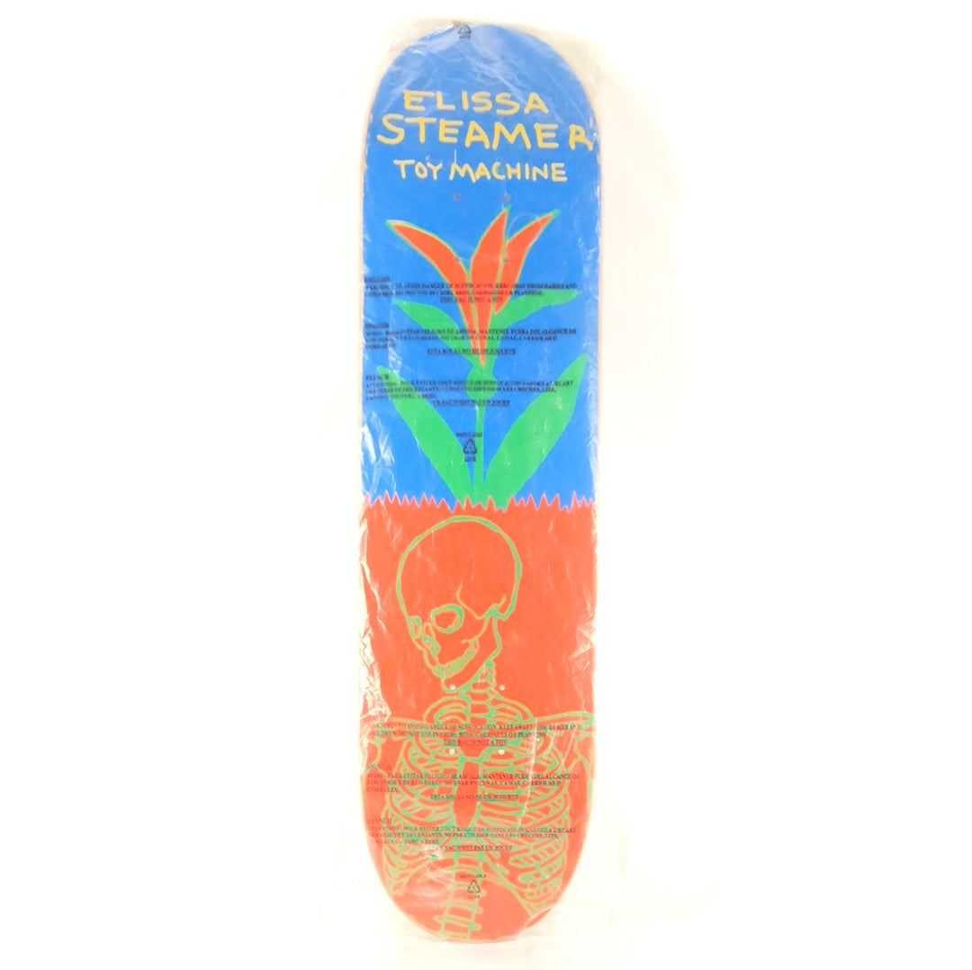 Toy Machine Elissa Steamer Skeleton Faded Signature Orange Blue Color Size 8.1" Vintage NOS Deck 1998