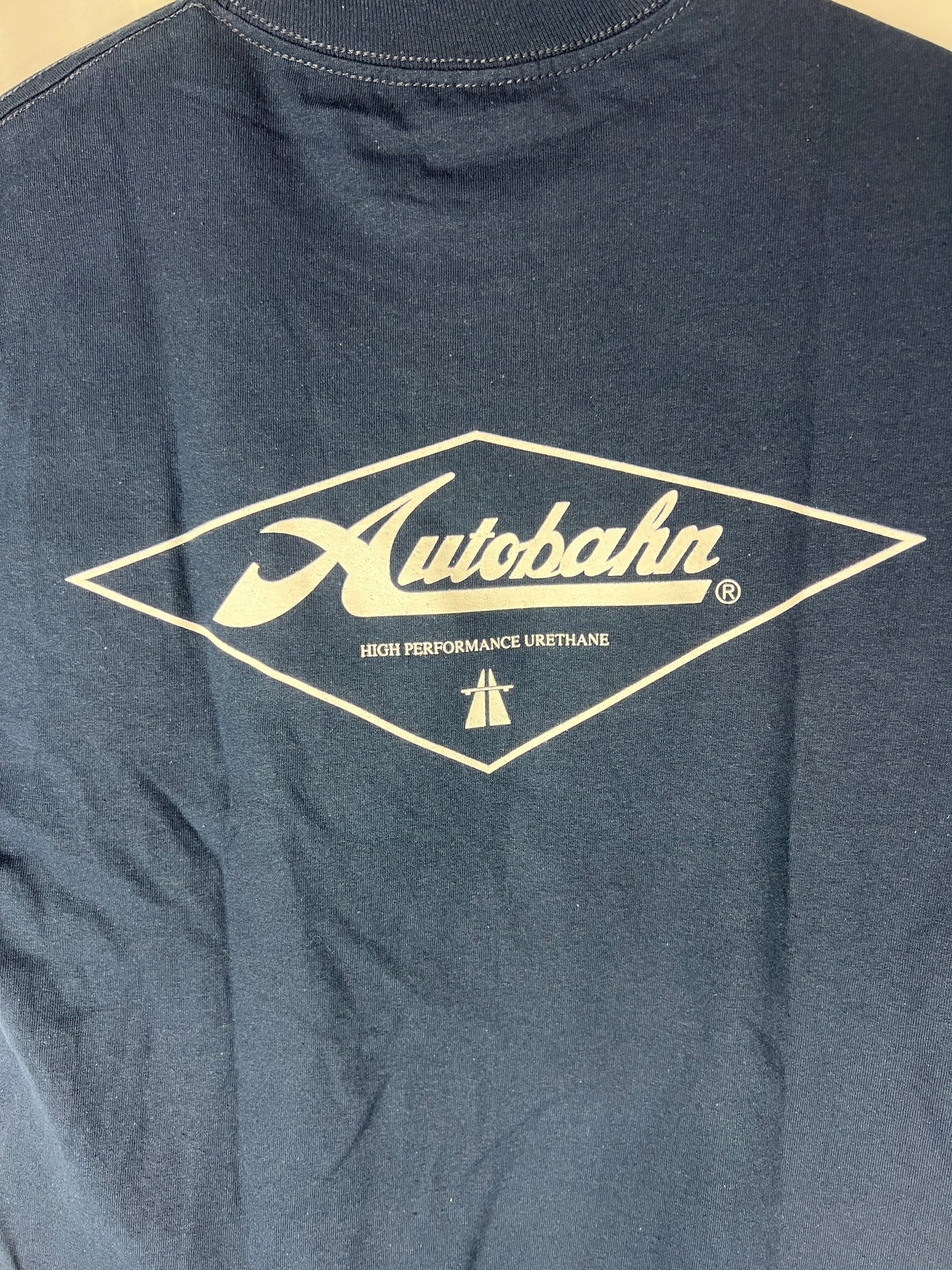 Autobahn Highway Blue White Size M S/s Vintage Pocket Shirt