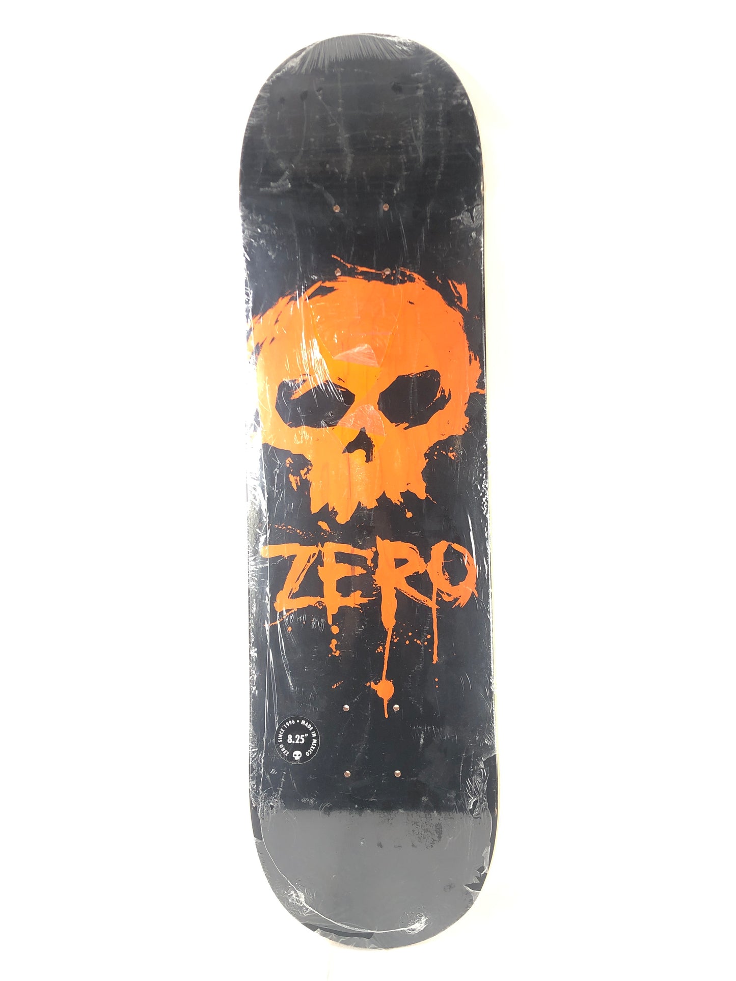 Zero Skull Logo Black Orange Size 8.25 Skateboard Deck