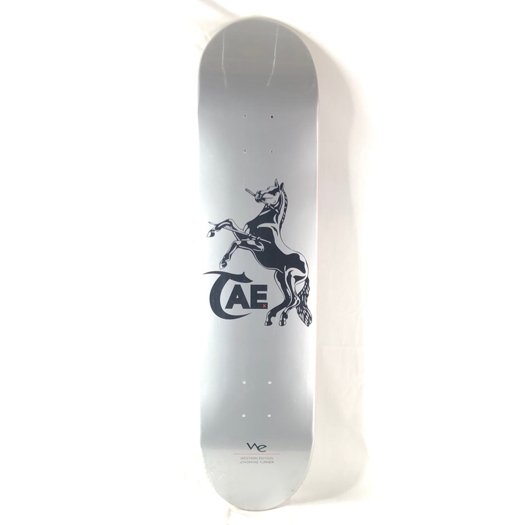 Western Edition Jovontae Turner Polo Horse Graphic Silver/Black Size 7.58 Skateboard Deck