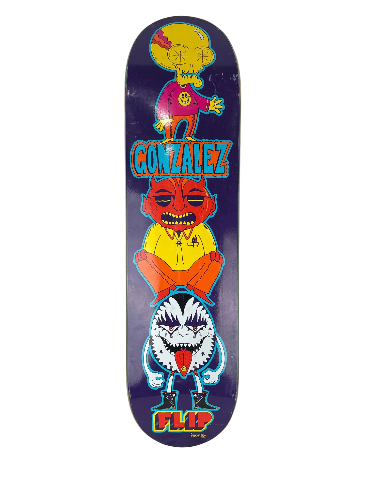 Flip David Gonzales Pinky Vision Purple Blue Multi Size 8.0" Vintage NOS Deck 2012