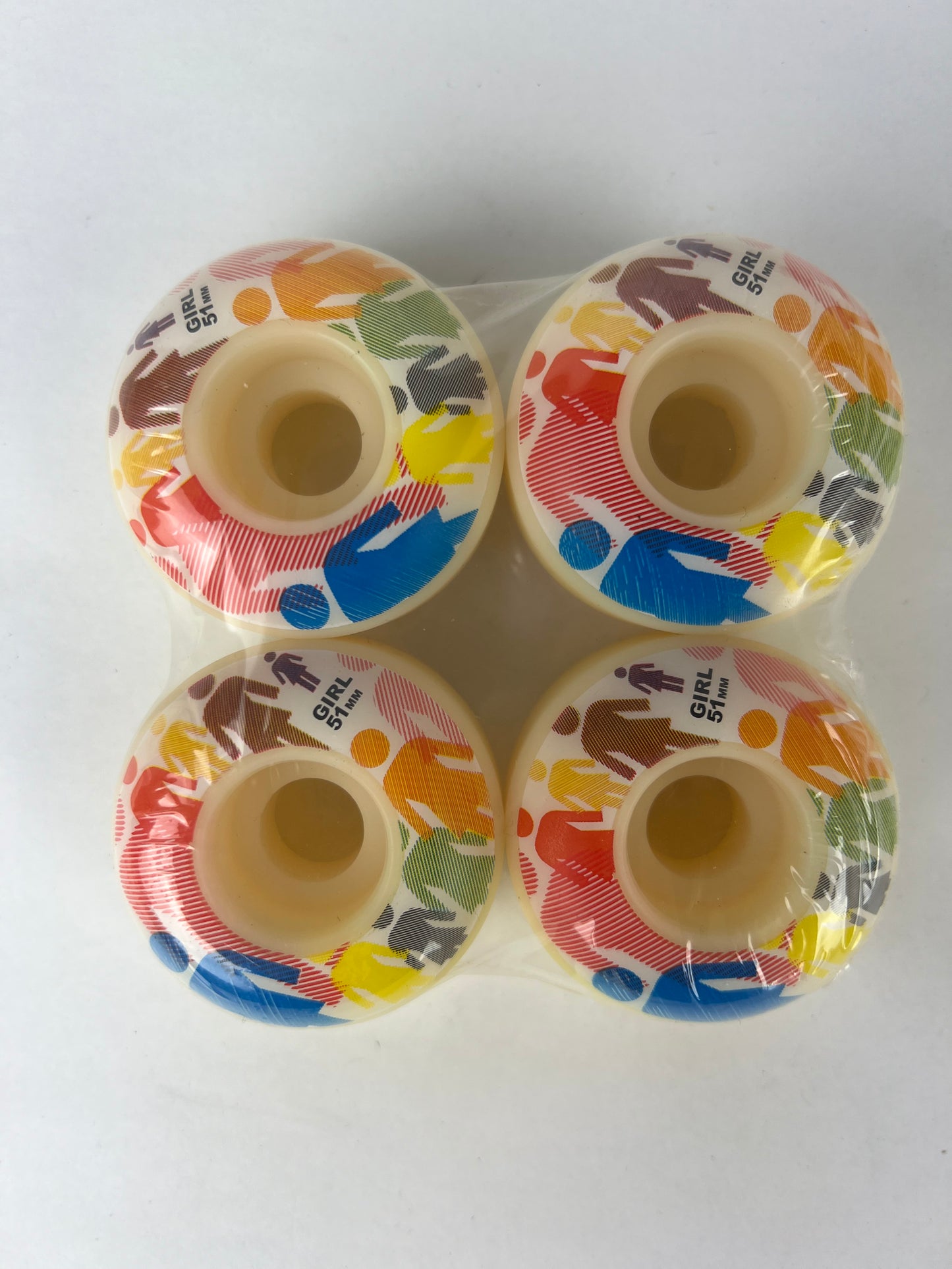 Girl Girls Graphic White Multi Size 51MM Vintage NOS Wheels