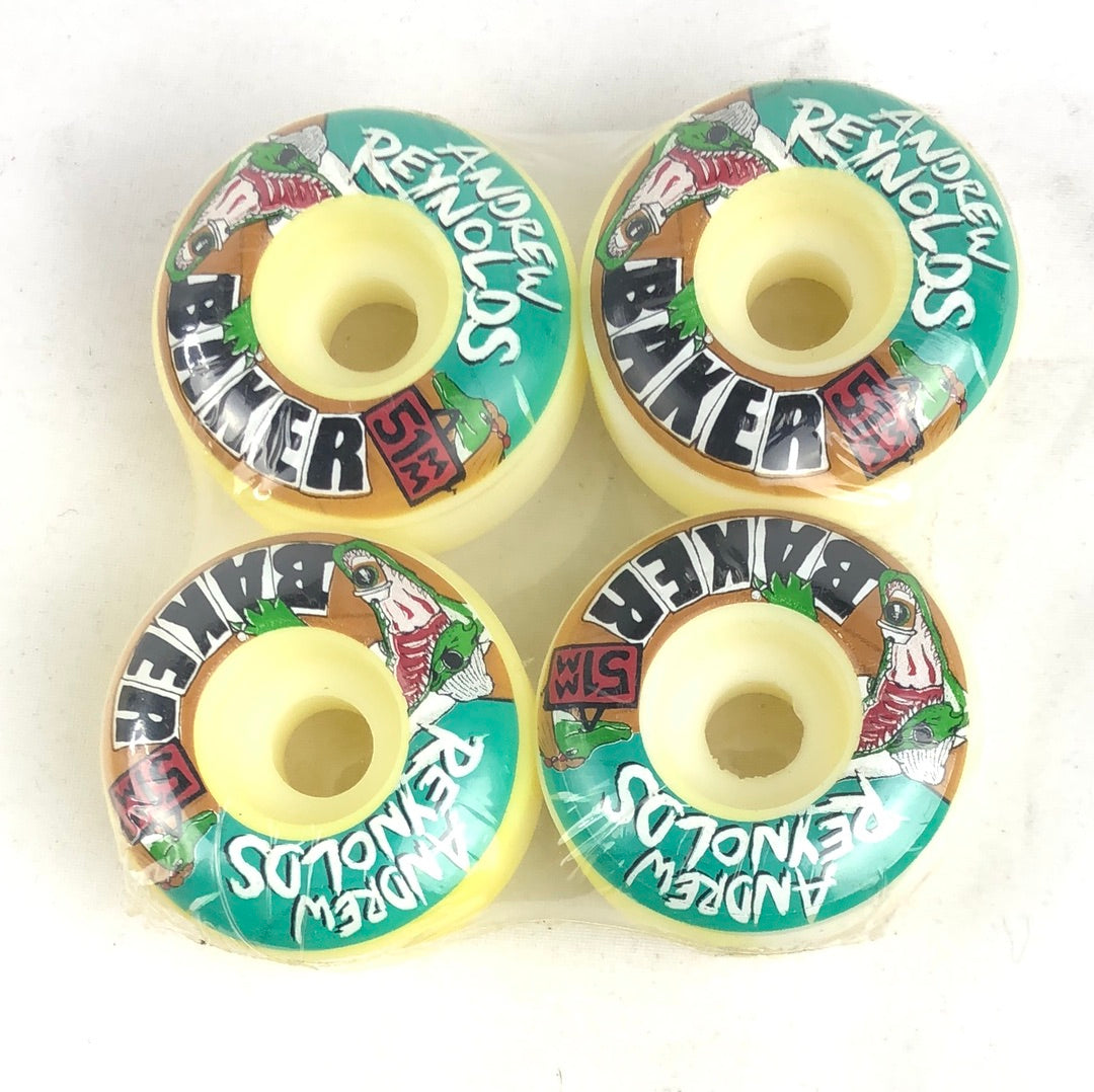 Baker Andrew Reynolds Gator Graphic Green Brown White Black 51mm NOS Skateboard Wheels