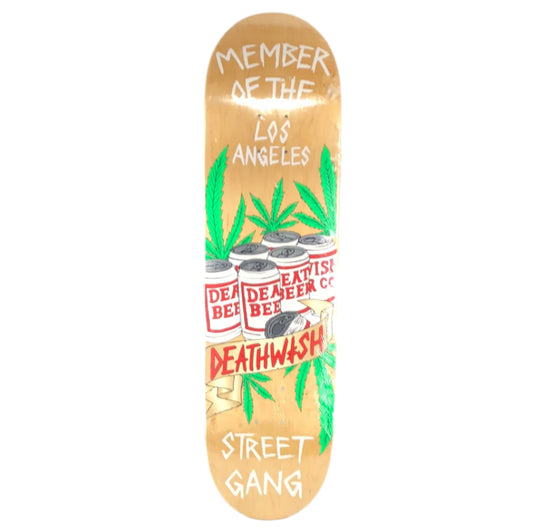 Deathwish "Member of the Los Angeles Street Gang" Blank/Green/White/Red Size 8.4 Skateboard Deck
