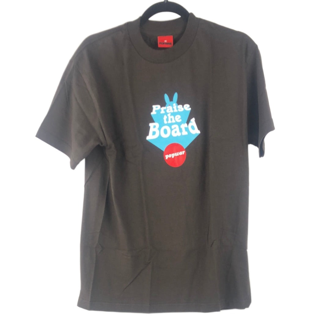 Pop War Praise The Board Chest Logo Black Blue White Red Size M S/s Shirt