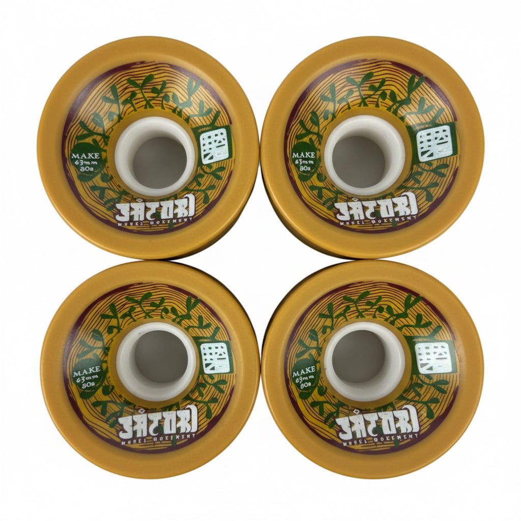 Satori Movement Leaves Caramel Make 59MM 84A Vintage NOS Cruiser Wheels