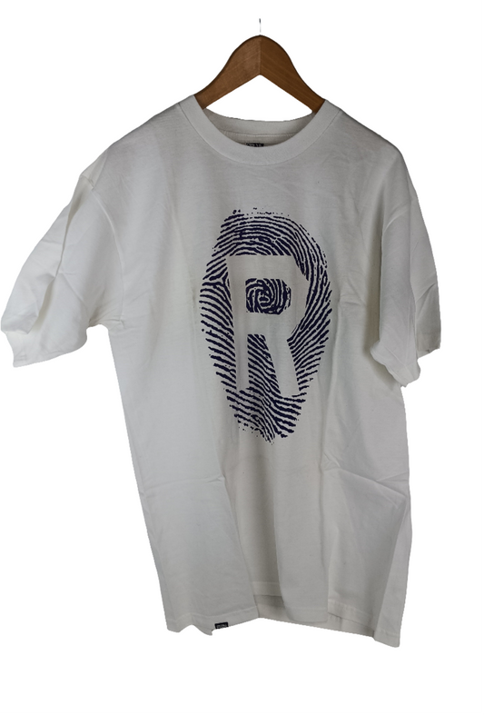 Ransom R Thumbprint Purple White Mens Size Large S/s Shirt