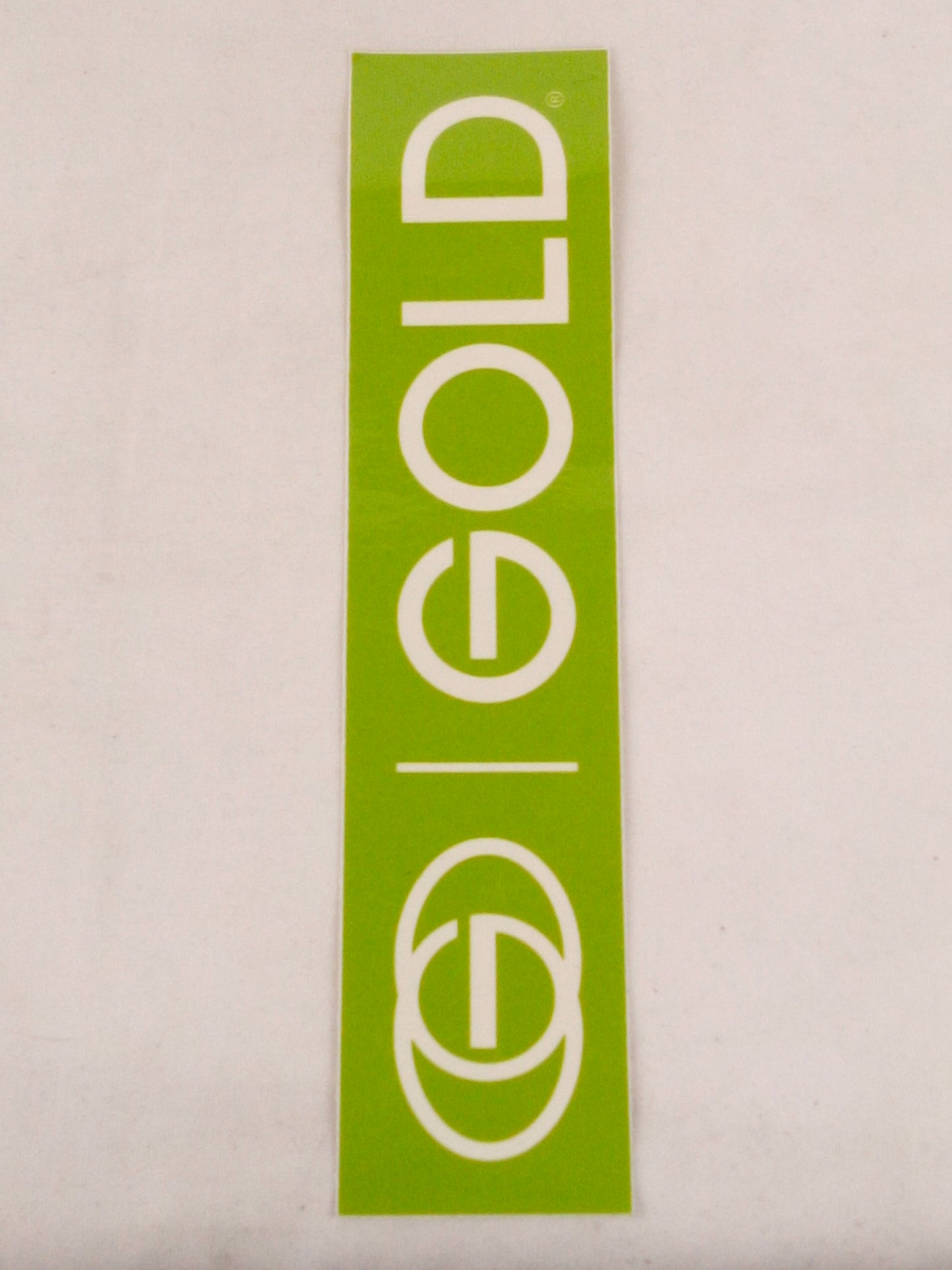 Gold Wheels G Logo Green White 8" x 1.75" Vintage NOS Sticker