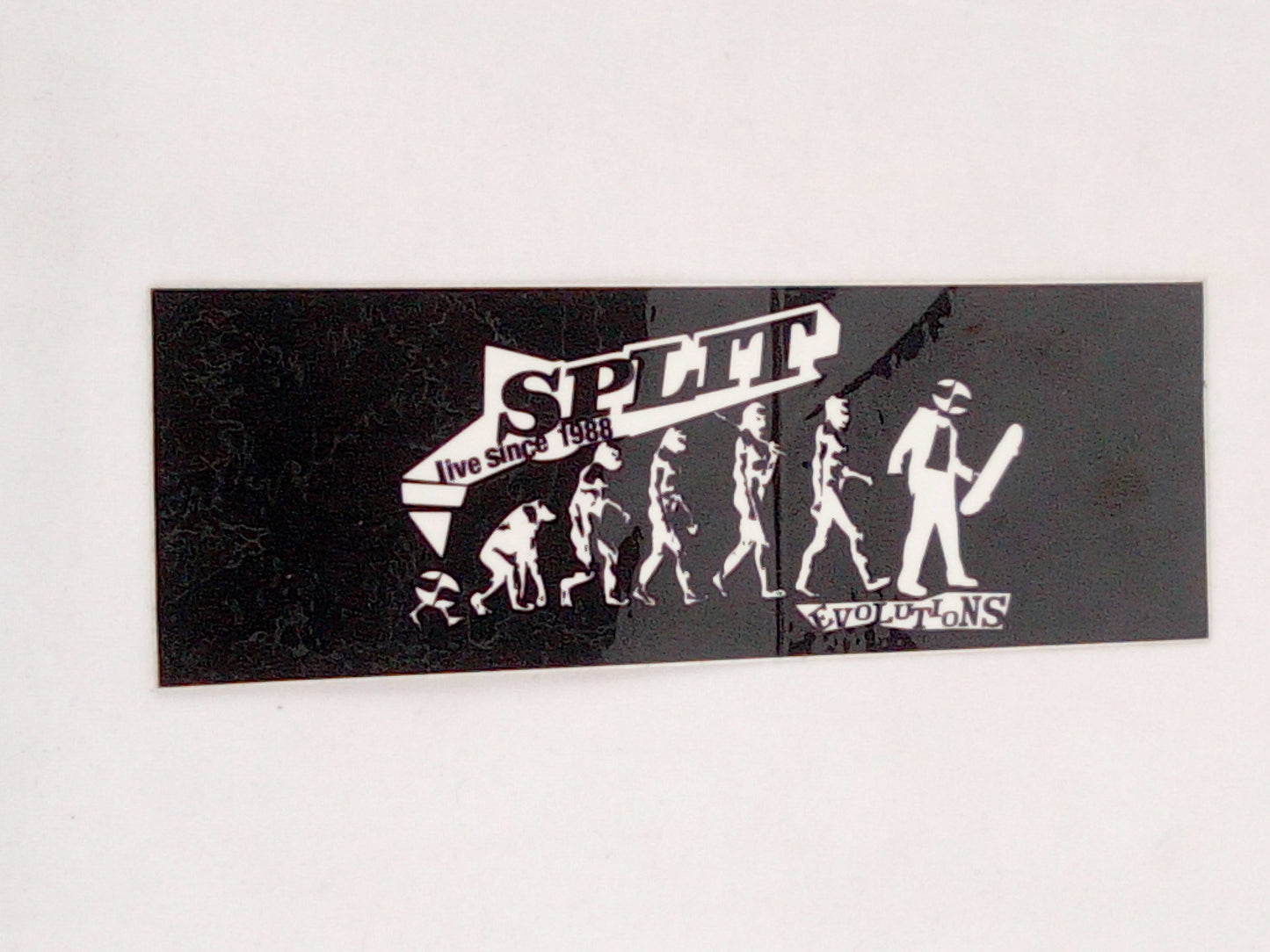 Split Clothing Live Since 1988 Evolutions Black White 6" x 2" Vintage NOS Sticker