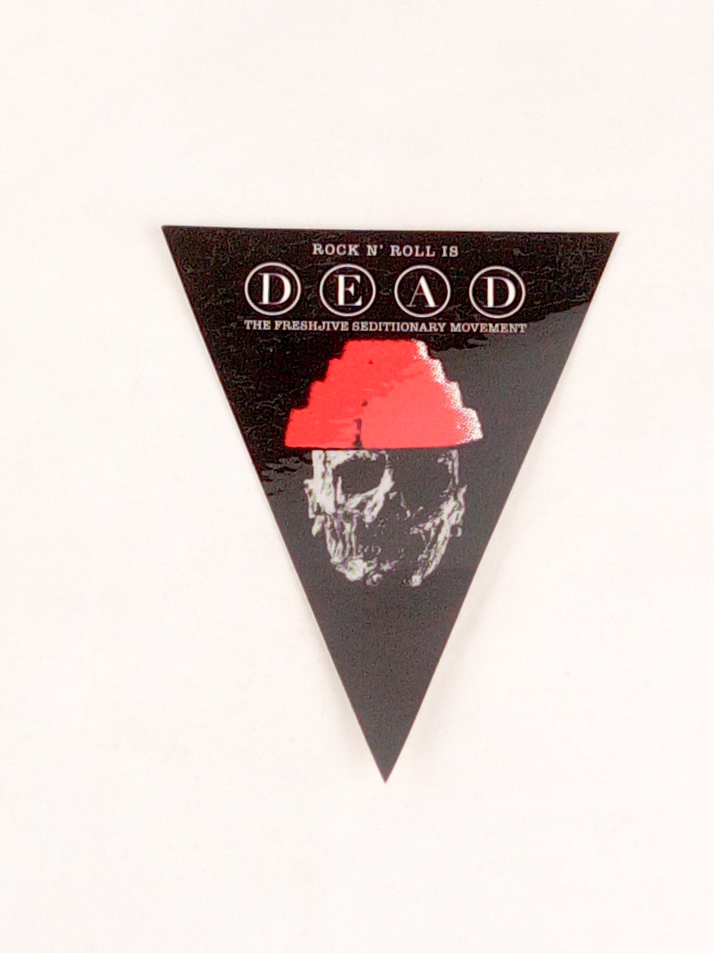 Freshjive Devo Rock N' Roll Is Dead Black White Red 4.5" x 3.5" Vintager NOS Sticker
