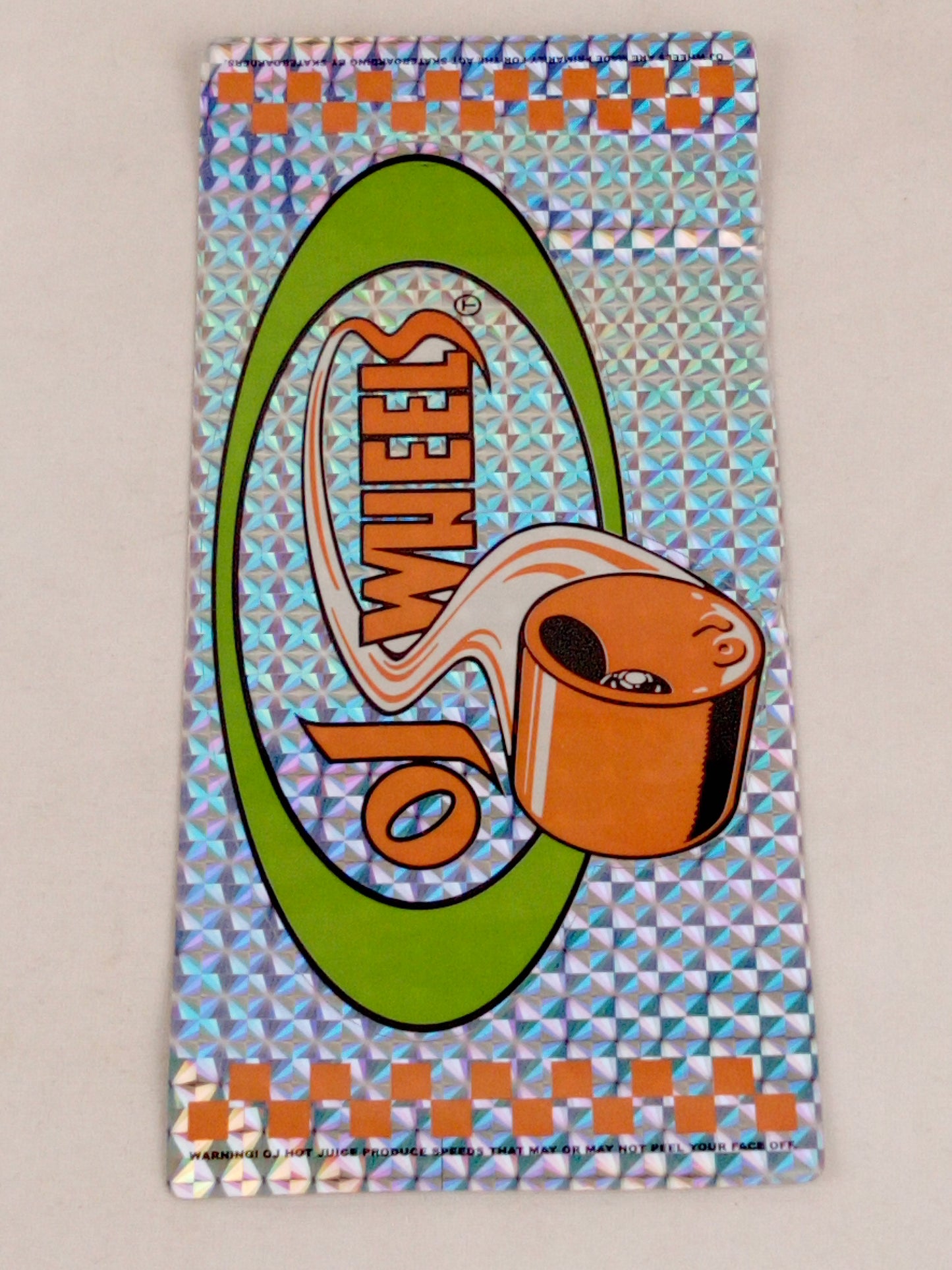 Oj Wheels Holo Foil Orange Green 7" x 3.25" Sticker