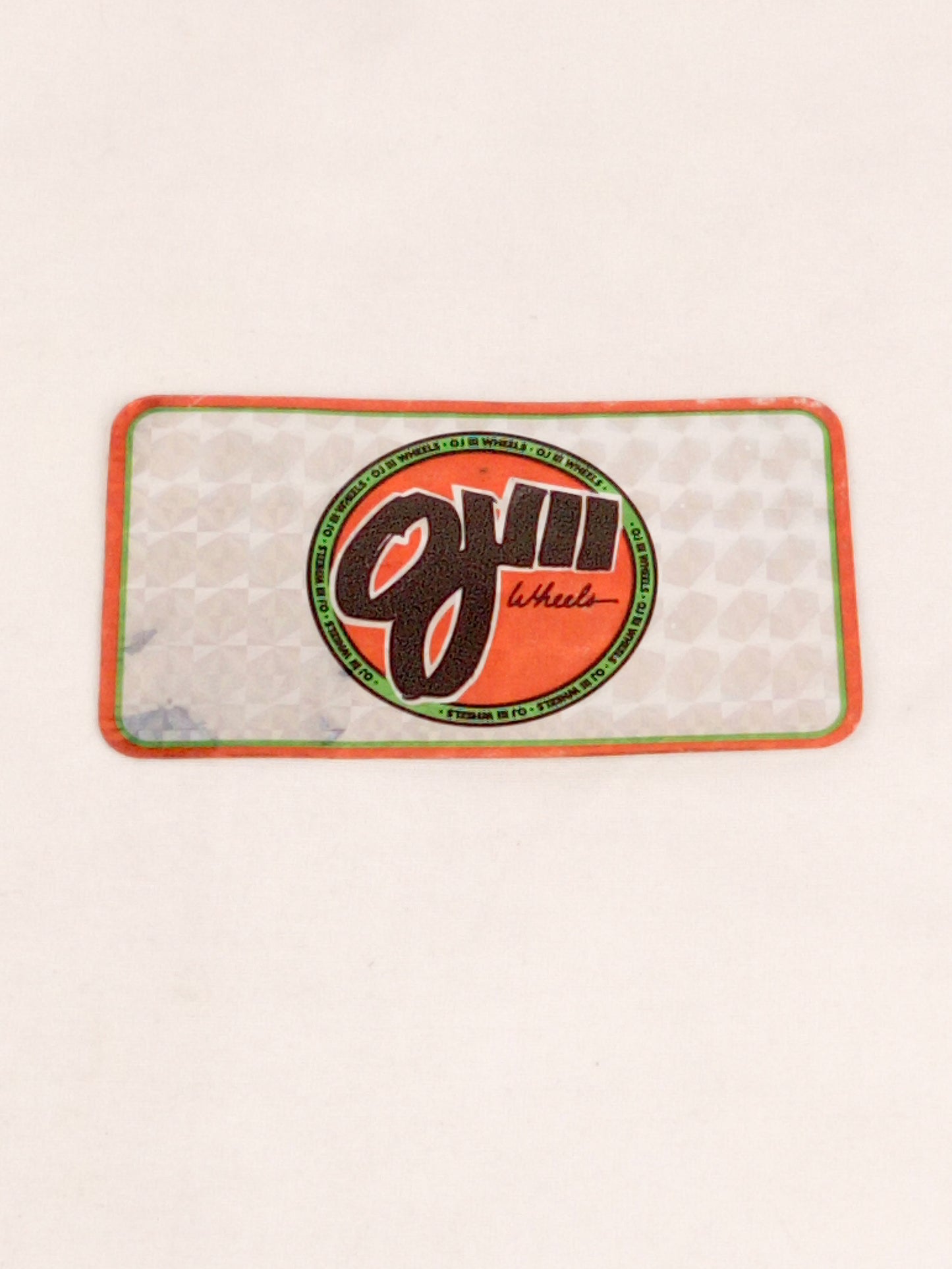 Oj Wheels Holo Foil Orange Green 2" x 3.5" Sticker
