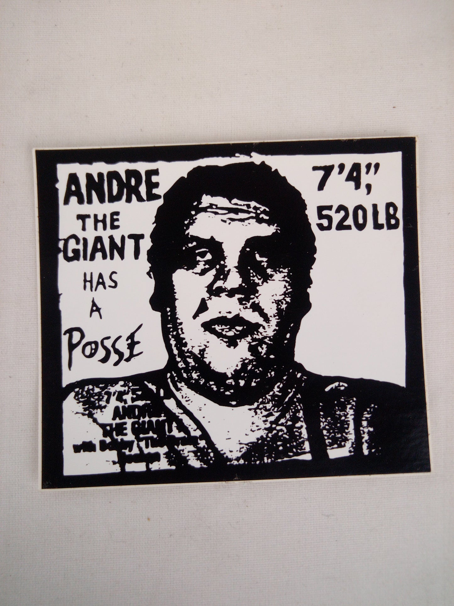Obey Andre The Giant Has A Posse Black White 3" x 2.75" Vintage NOS Sticker