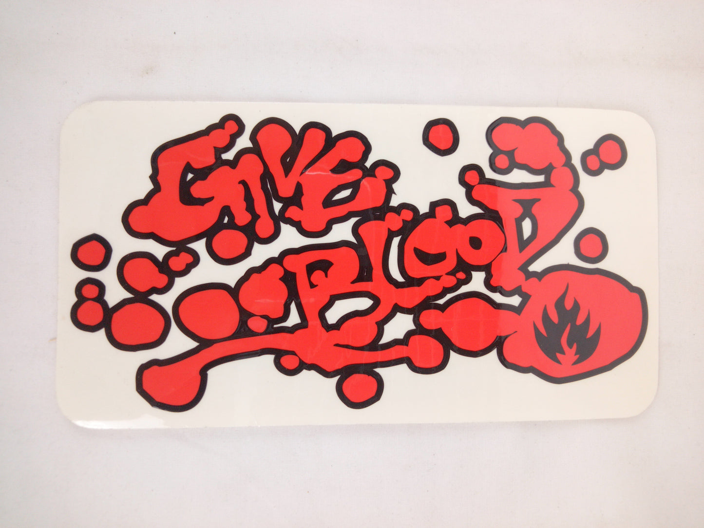 Black Label Skateboards Give Blood Clear Black Red 8" x 4.25" Vintage NOS Sticker