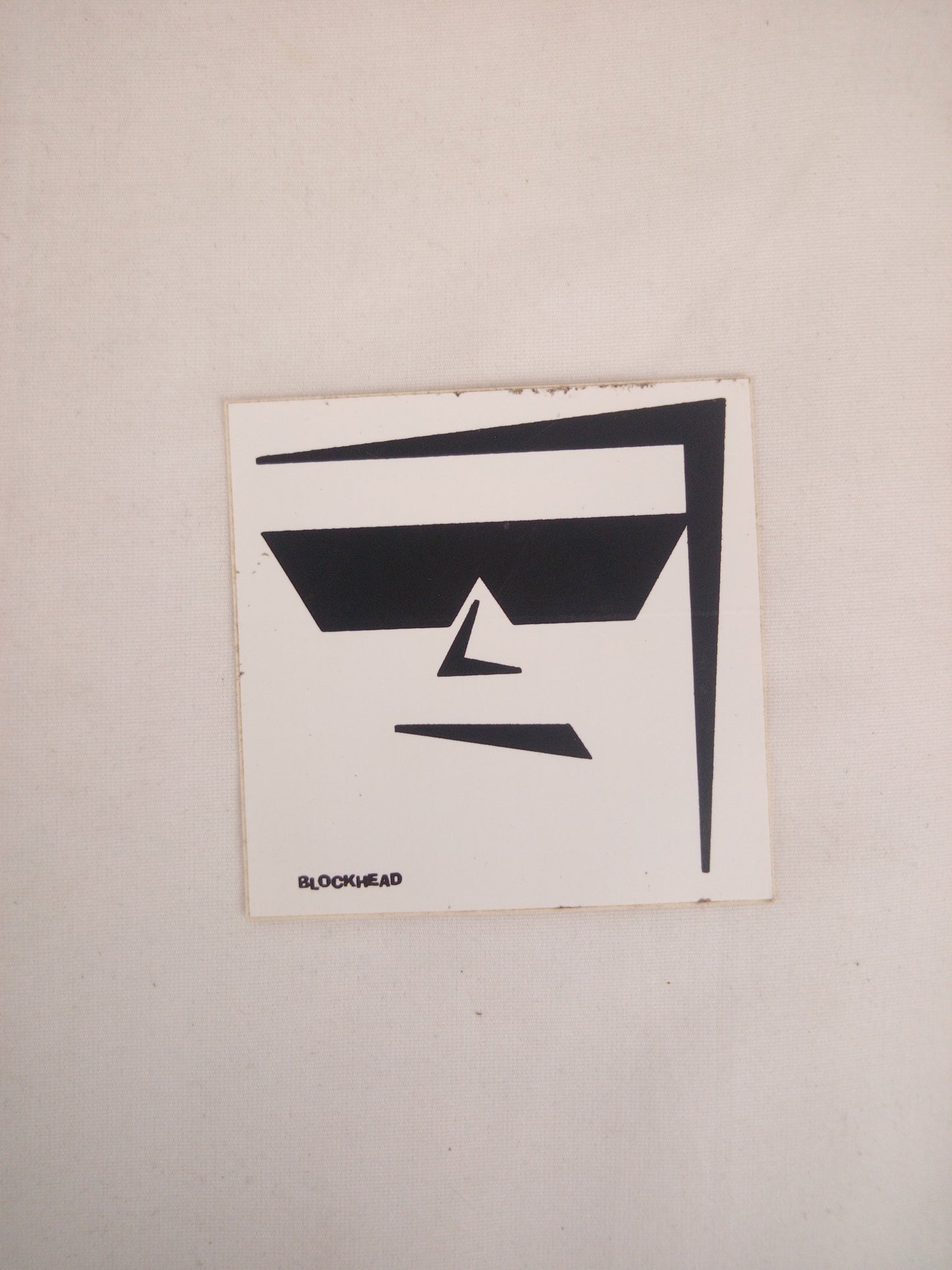 Blockhead Skateboards Sunglasses White Black 2.5" x 2.5" Vintage NOS Sticker