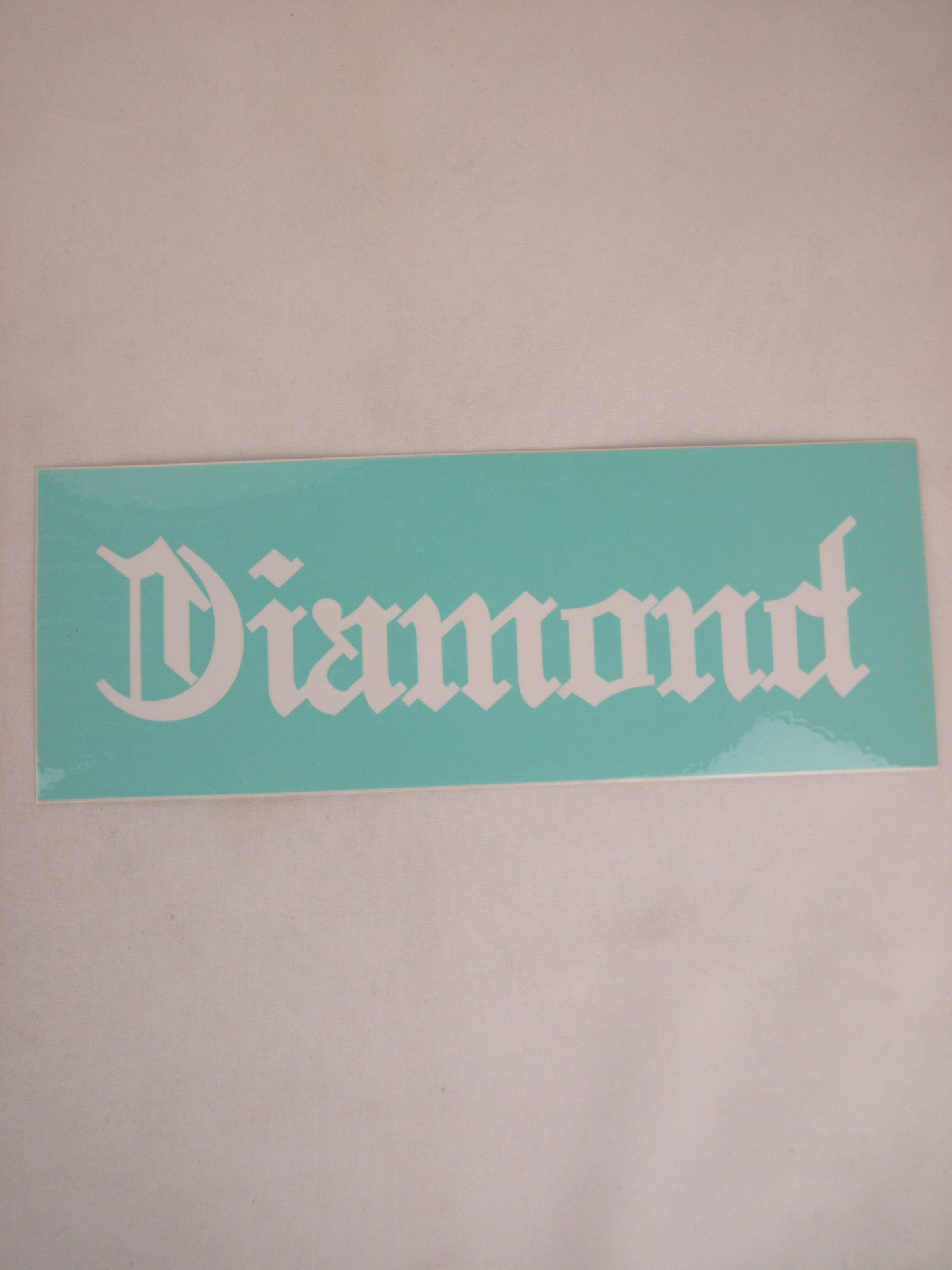 Diamond Baby Blue White 8" x 3" Vintage NOS Sticker