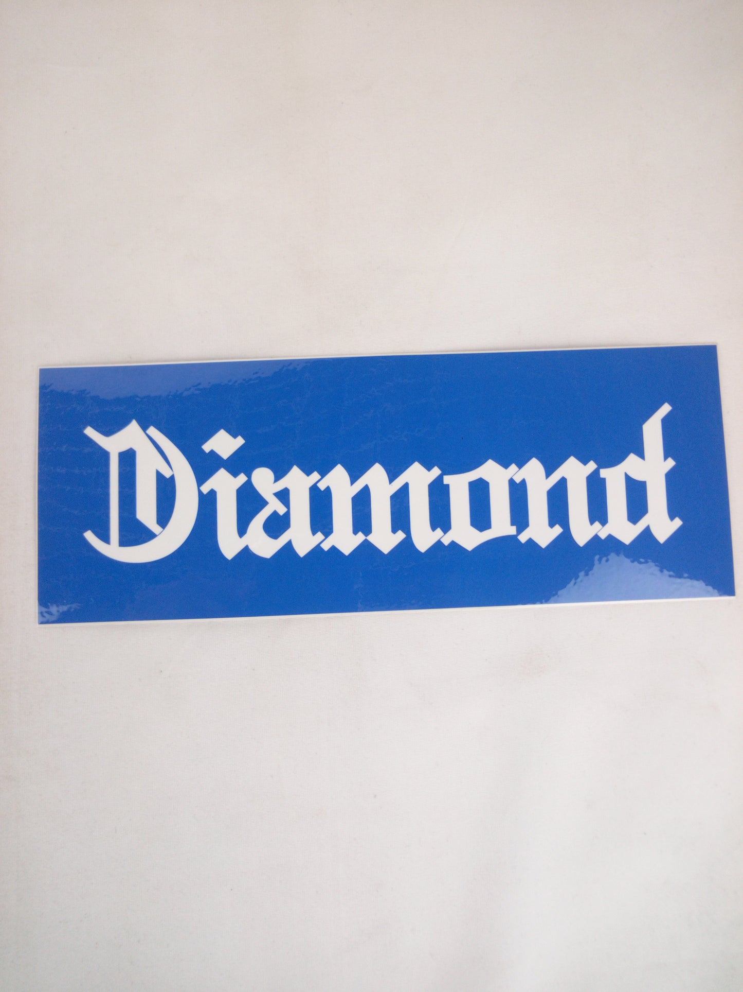 Diamond Blue White 8" x 3" Vintage NOS Sticker