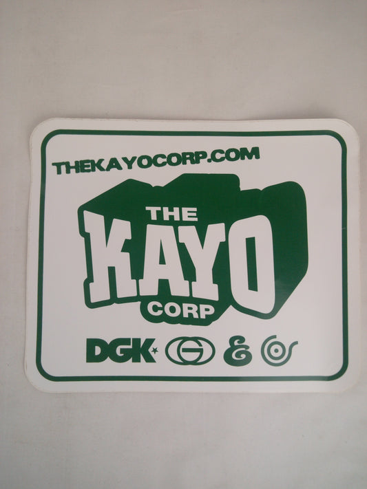 The Kayo Corp White Green 7" x 8.5" (Large) Dealer Vintage NOS Sticker