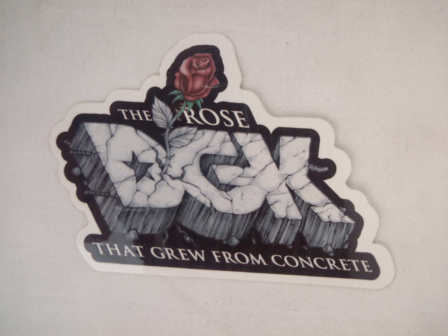 Dirty Ghetto Kids DGK The Rose that Grew From Concrete Clear Black Red 4" x 3" Vintage NOS Sticker