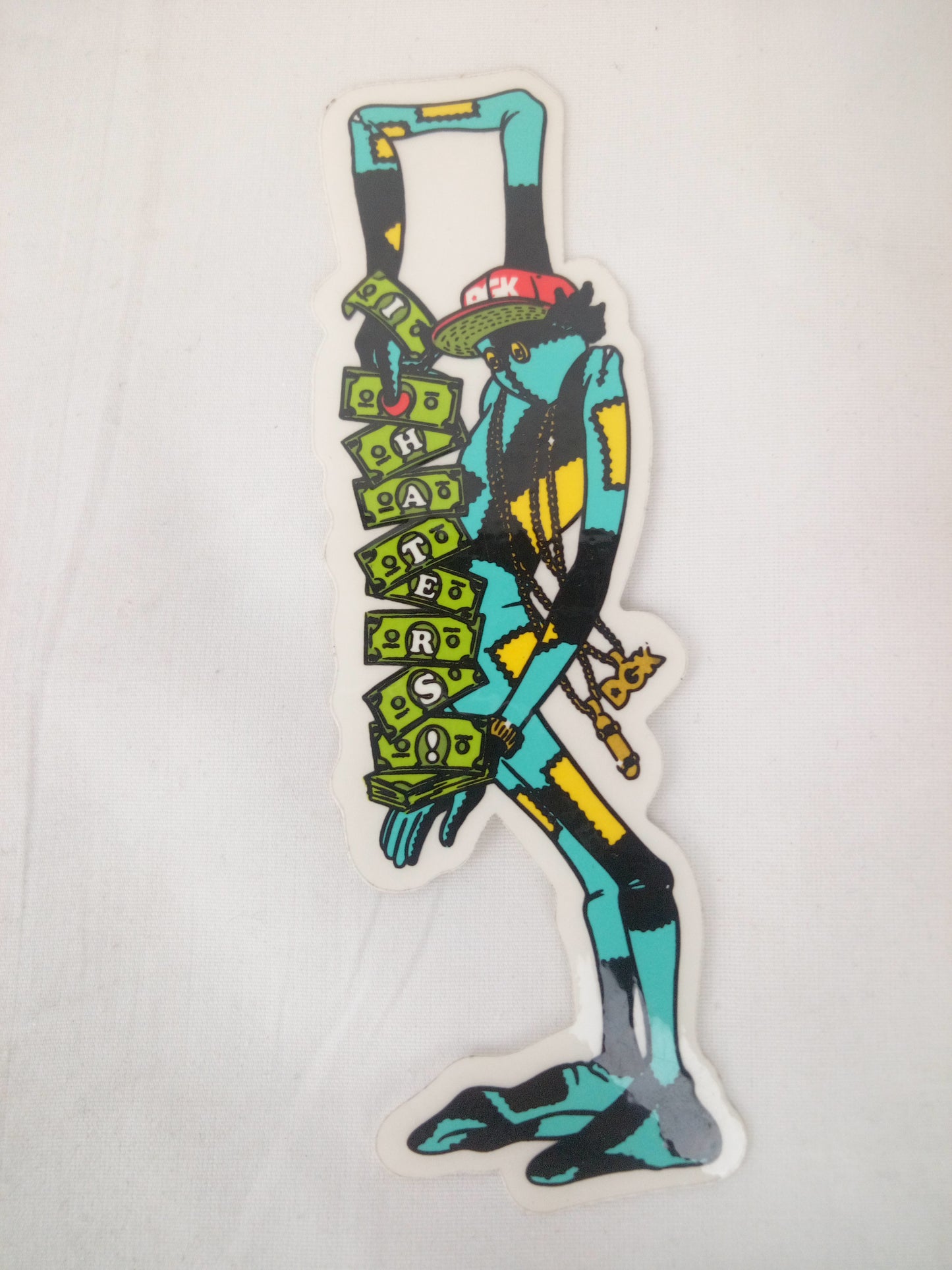 Dirty Ghetto Kids Dgk Barbee Lenny Rivas Money Spread Clear Blue Green 5.5" x 1.25" Vintage NOS Sticker