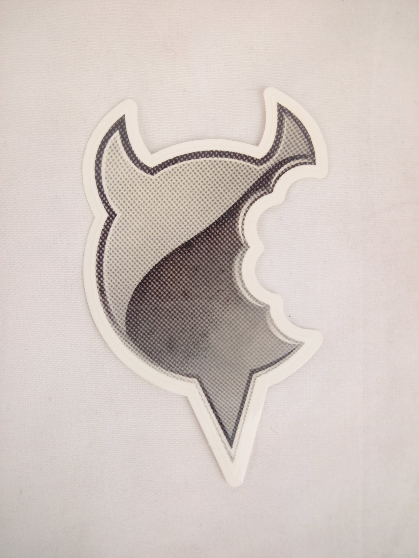 World Industries Devil Man Helmet Head Chomp Clear Grey 4" x 2.5" Vintage NOS Sticker