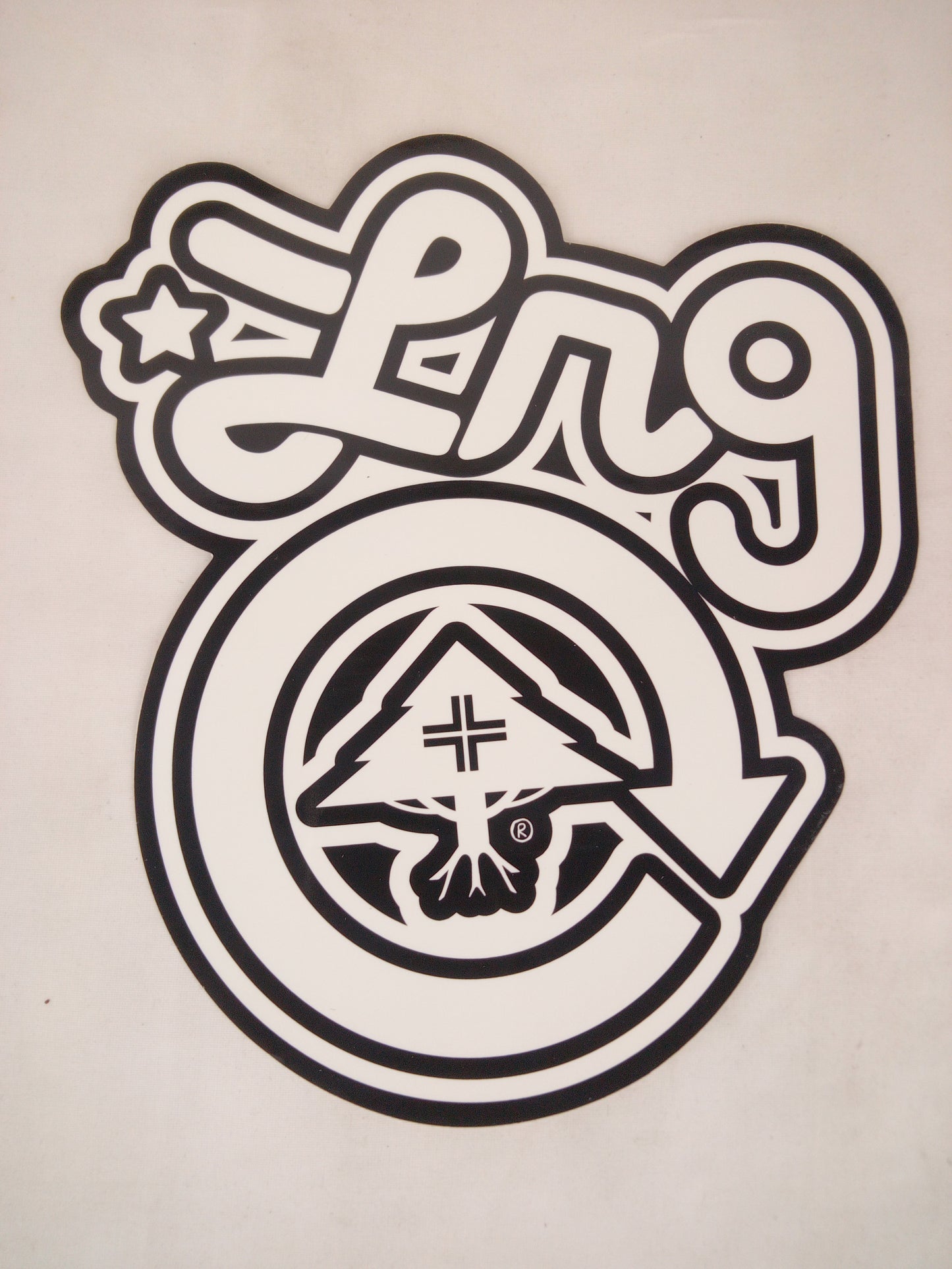 LRG Tree Logo Black White 8" x 7.5" (Large) Vintage NOS Sticker
